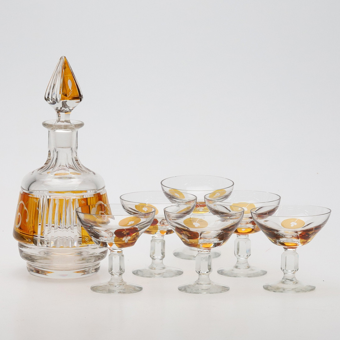 GLASSERVIS. Glas. Johansfors glasbruk, 1900-talets andra halva.