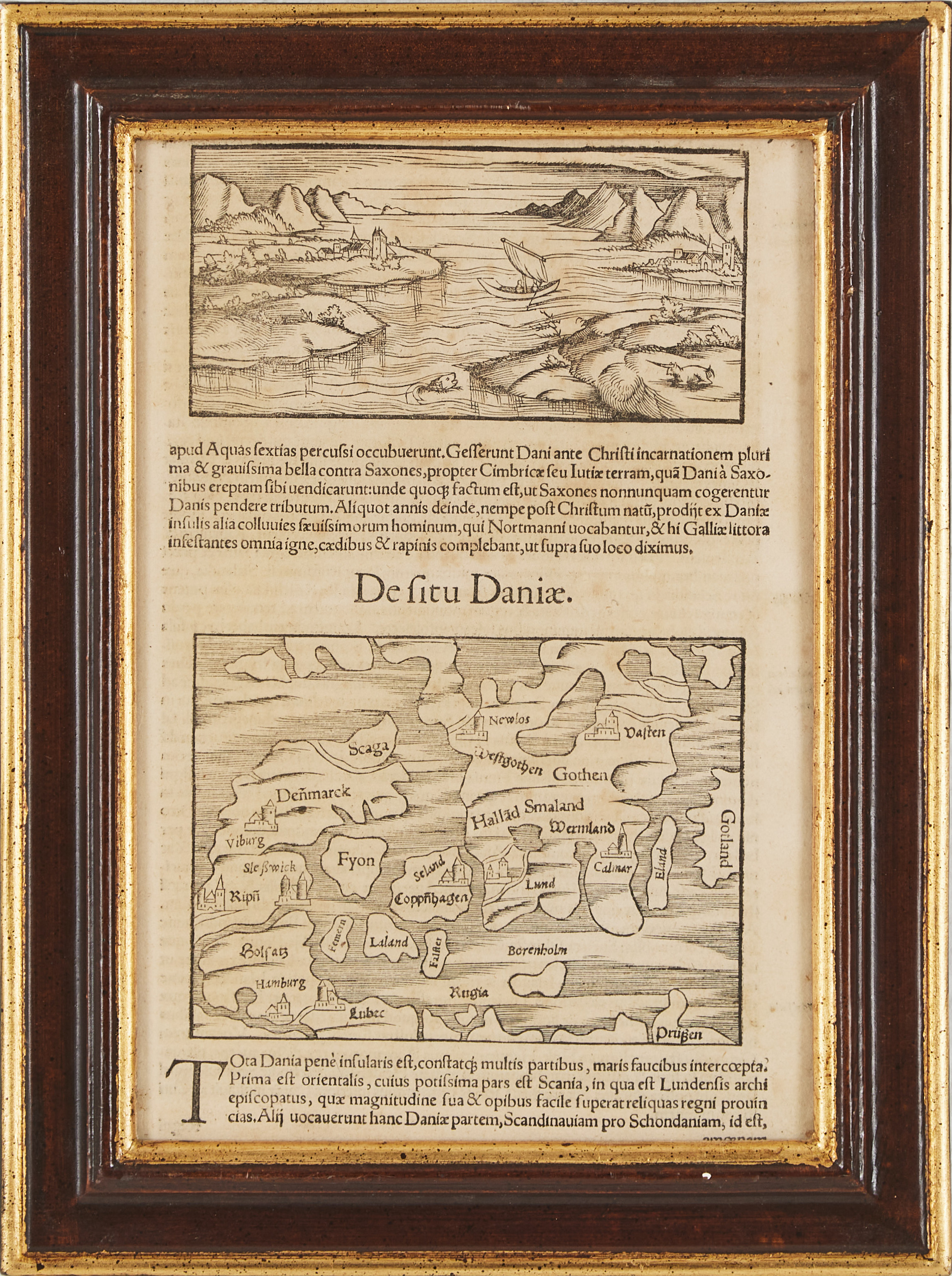 KARTA ÖVER DANMARK, SKÅNE, ÖLAND, GOTLAND, CA 1560.
