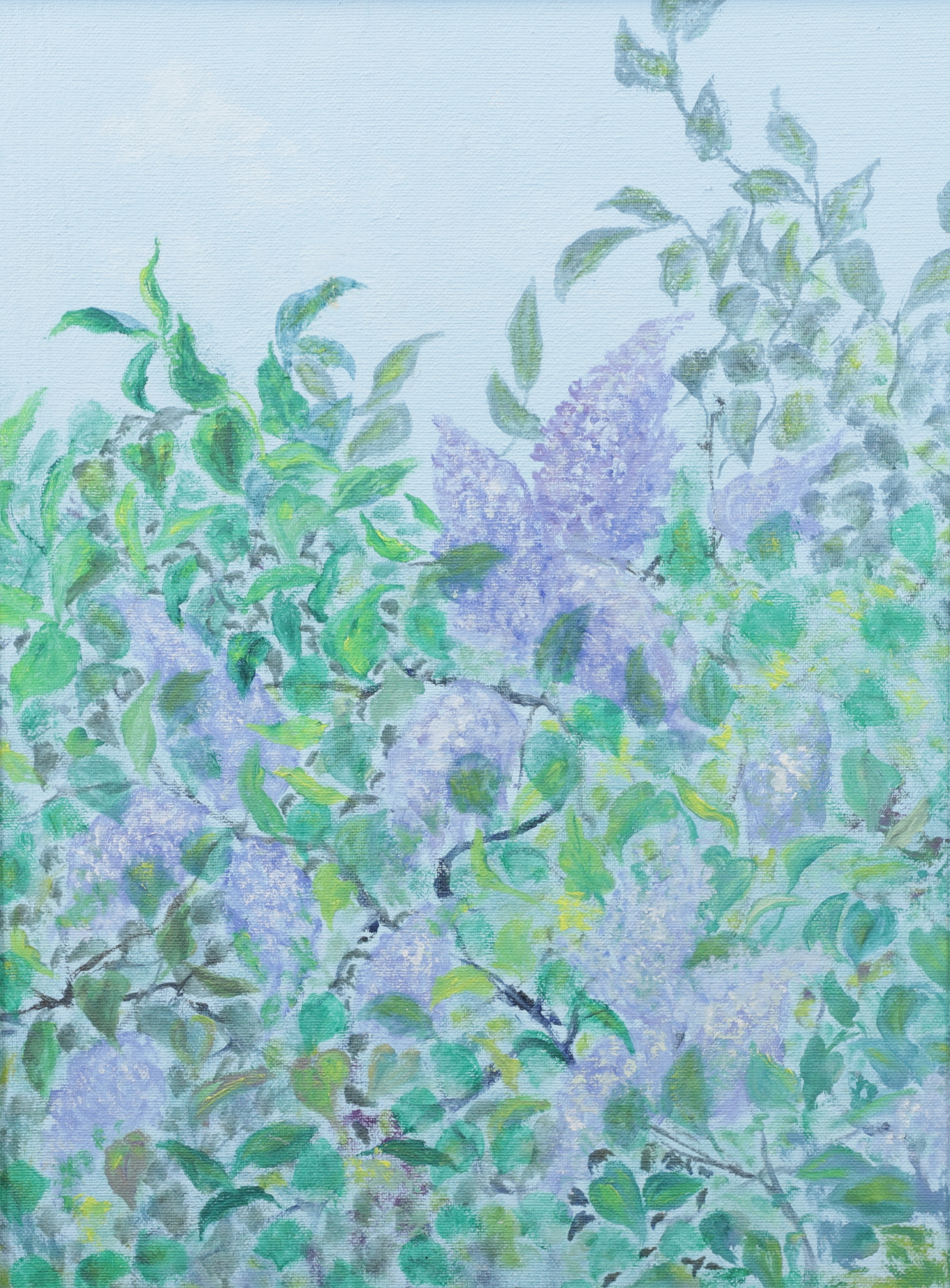 STURE AXELSSON. "Busksyren", olja på pannå, signerad a tergo Wilh. X.