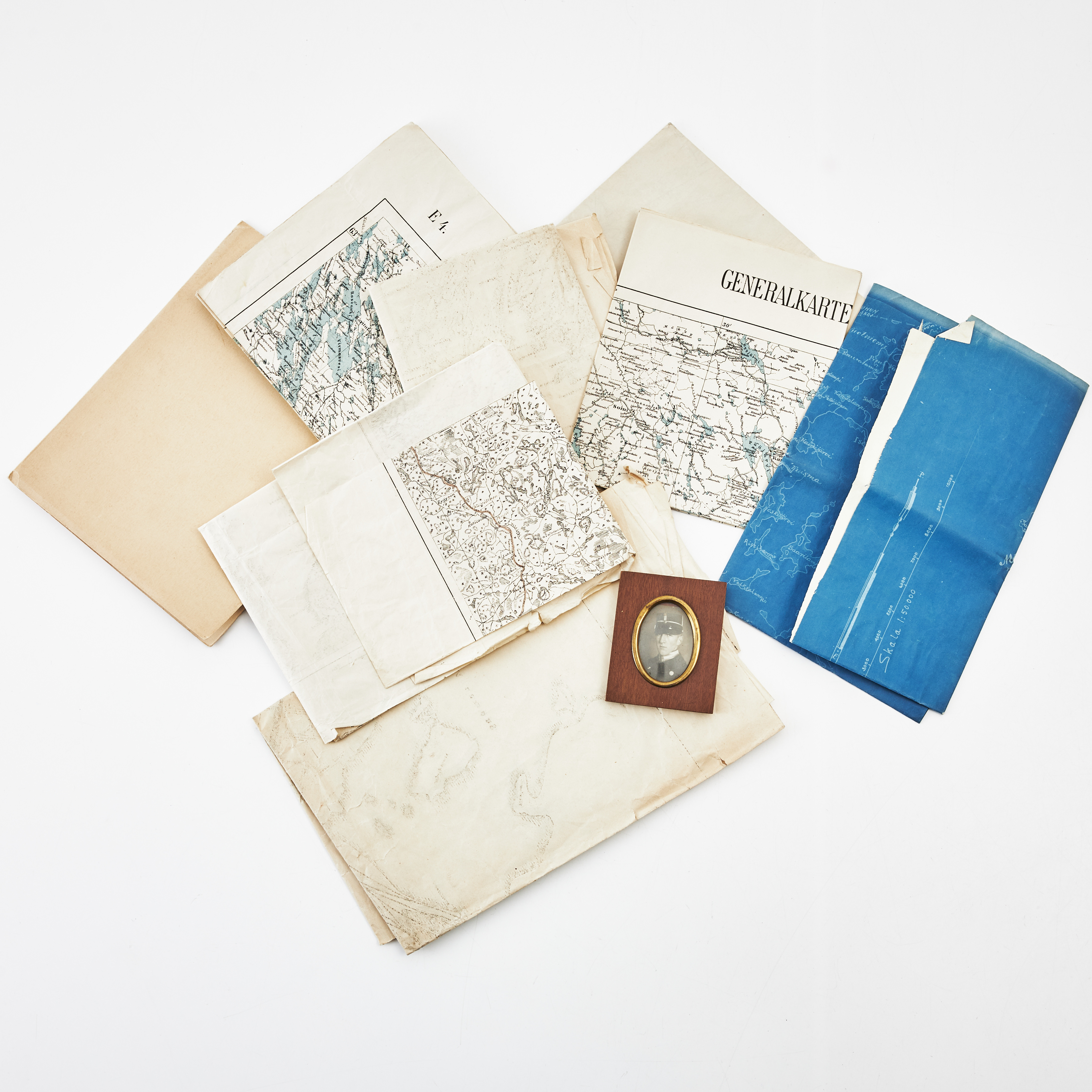 FINSKA INBÖRDESKRIGET, SAMLING KARTOR OCH FOTON, CRONSTEDT, CA 1920-1921.