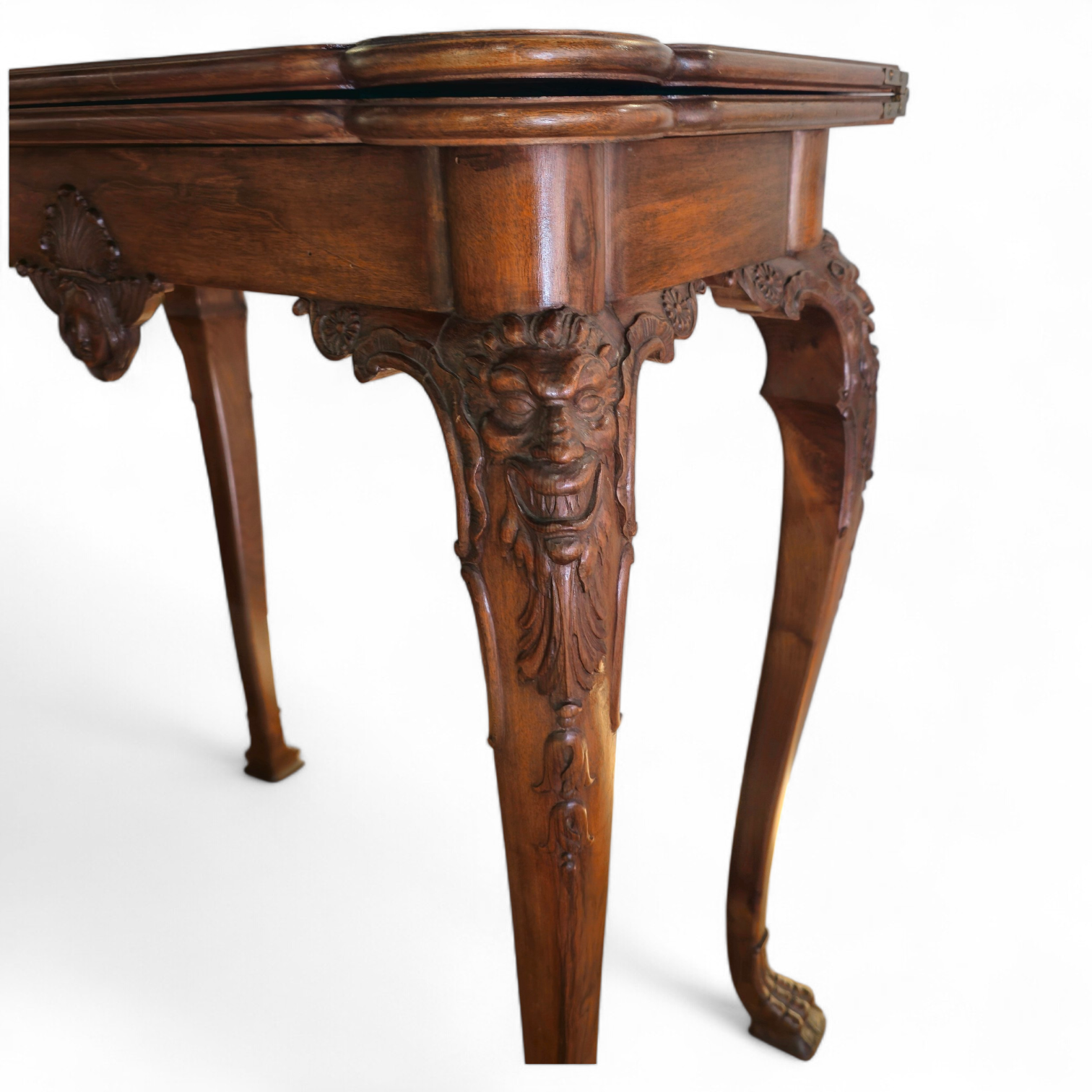 Images for 4895524. Carved wooden game table with cabriolé legs with ...