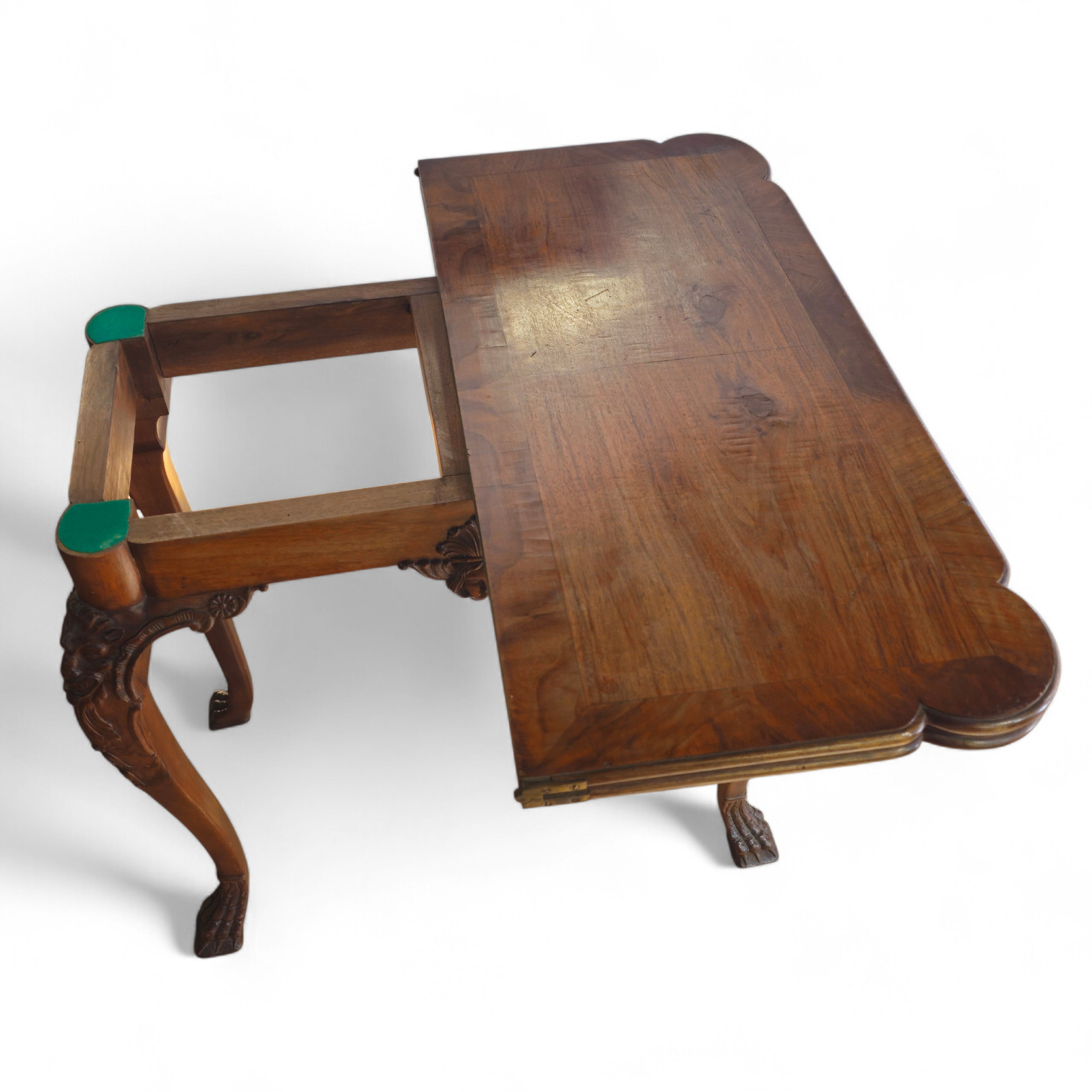 Images for 4895524. Carved wooden game table with cabriolé legs with ...