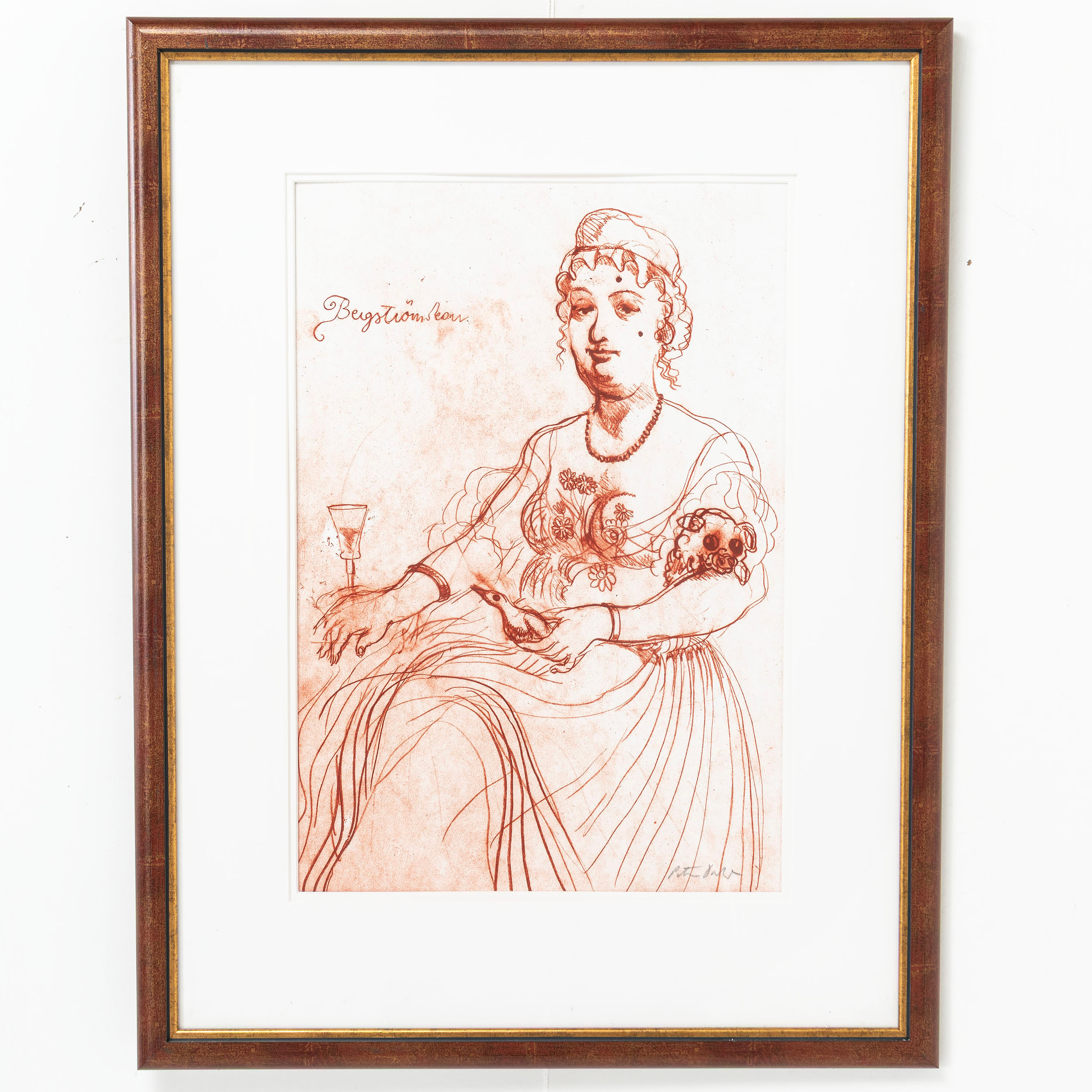 PETER DAHL. Färglitografi, " Bergströmskan " signerad och numrerad.