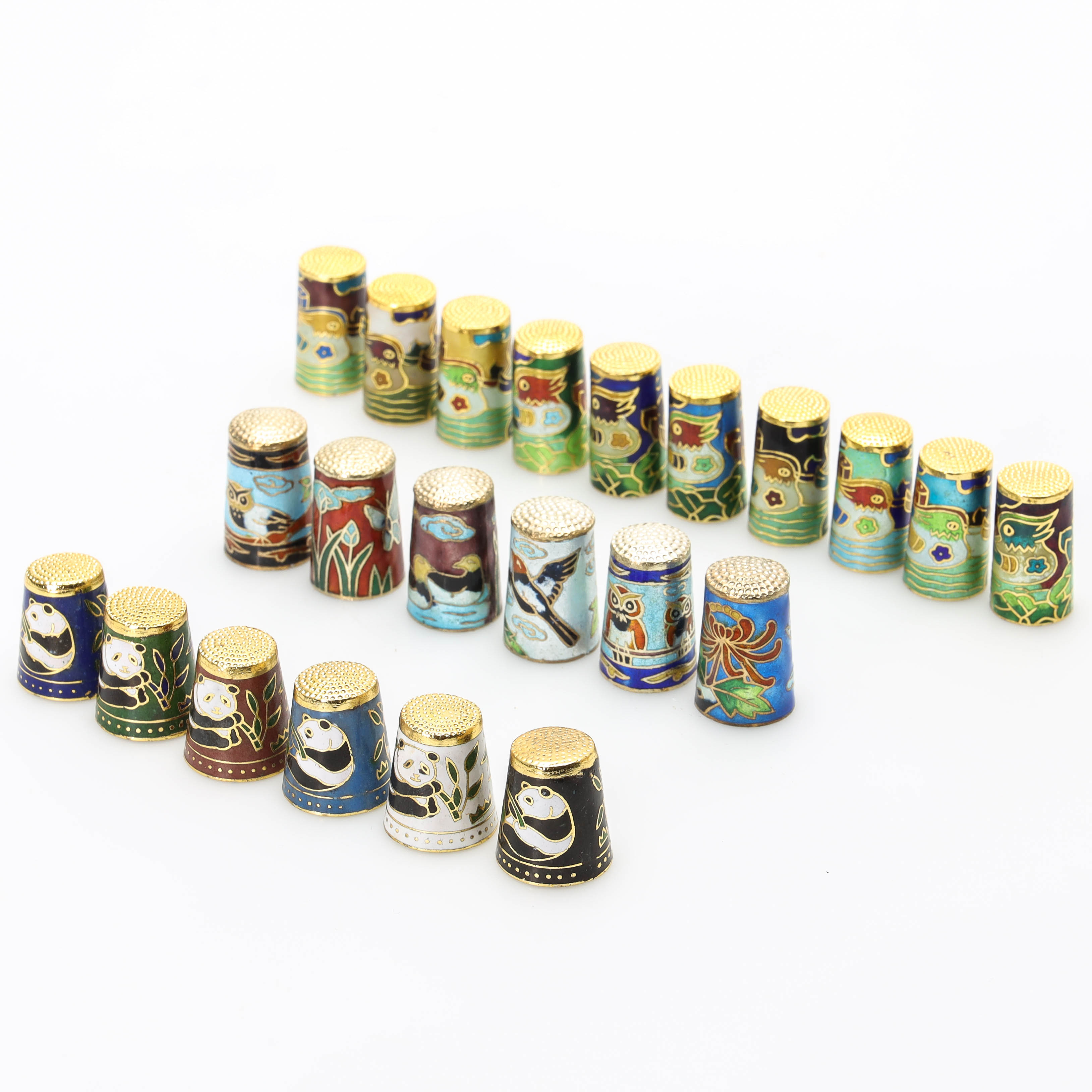 FINGERBORGAR, 22 st, emaljdekor, Kina.