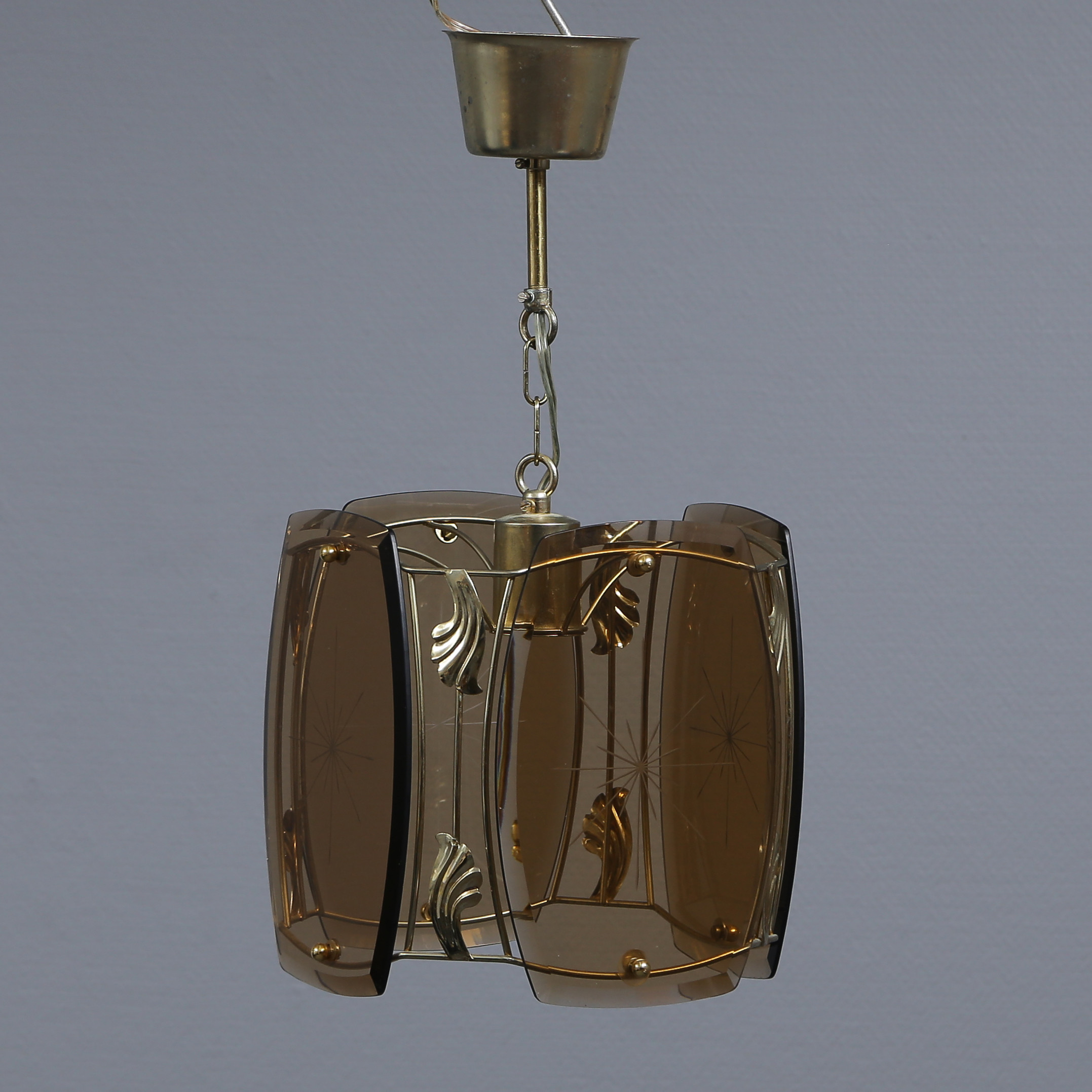 REIJMYRE, HALLAMPA / TAKLAMPA, GLAS, MÄSSING, 1900-TALETS ANDRA HÄLFT.