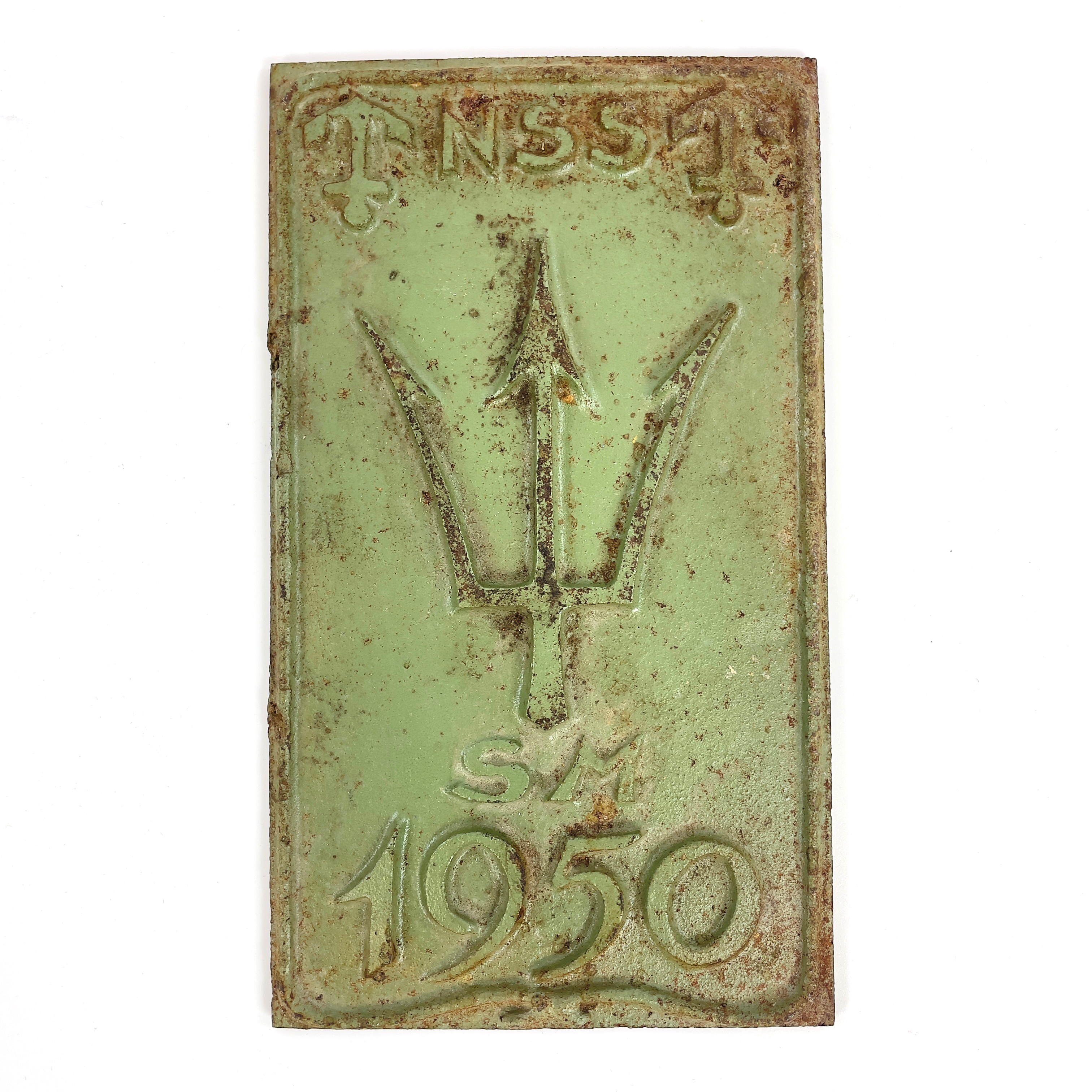 PLAKETT, gjutjärn, "NSS, SM 1950".