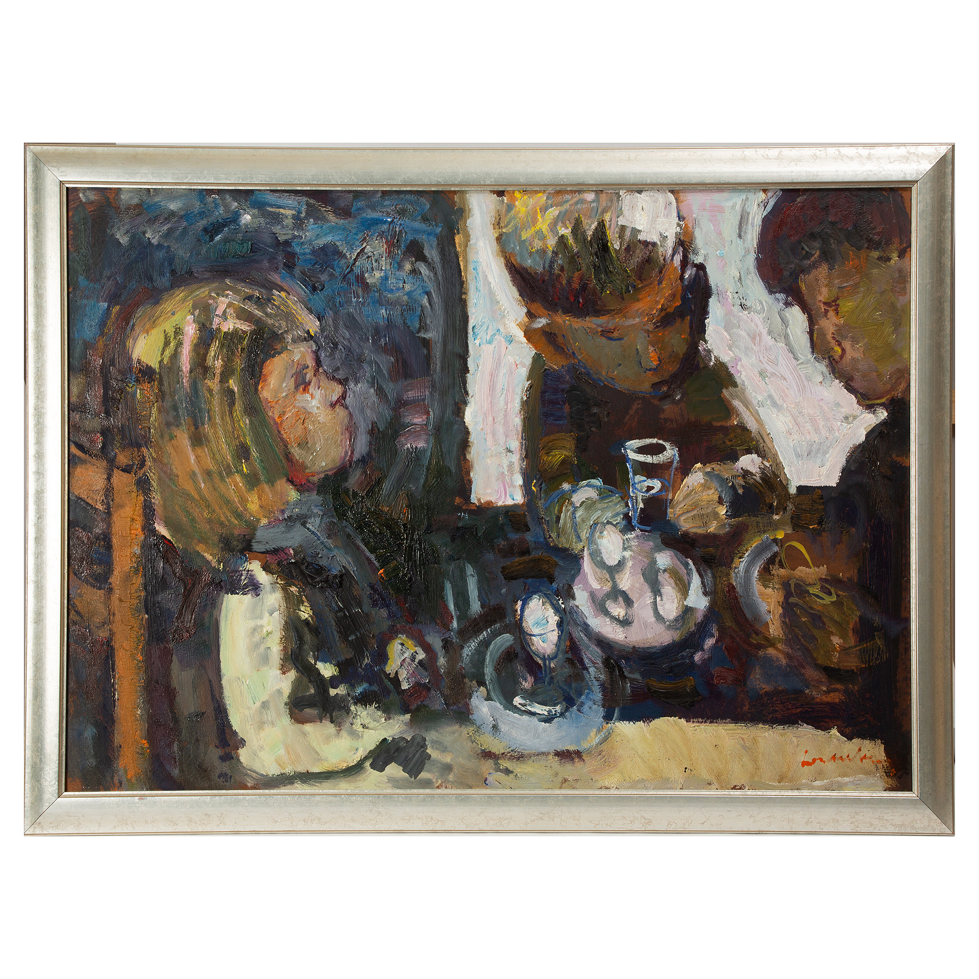 BERTIL WAHLBERG. Olja på pannå, signerad.