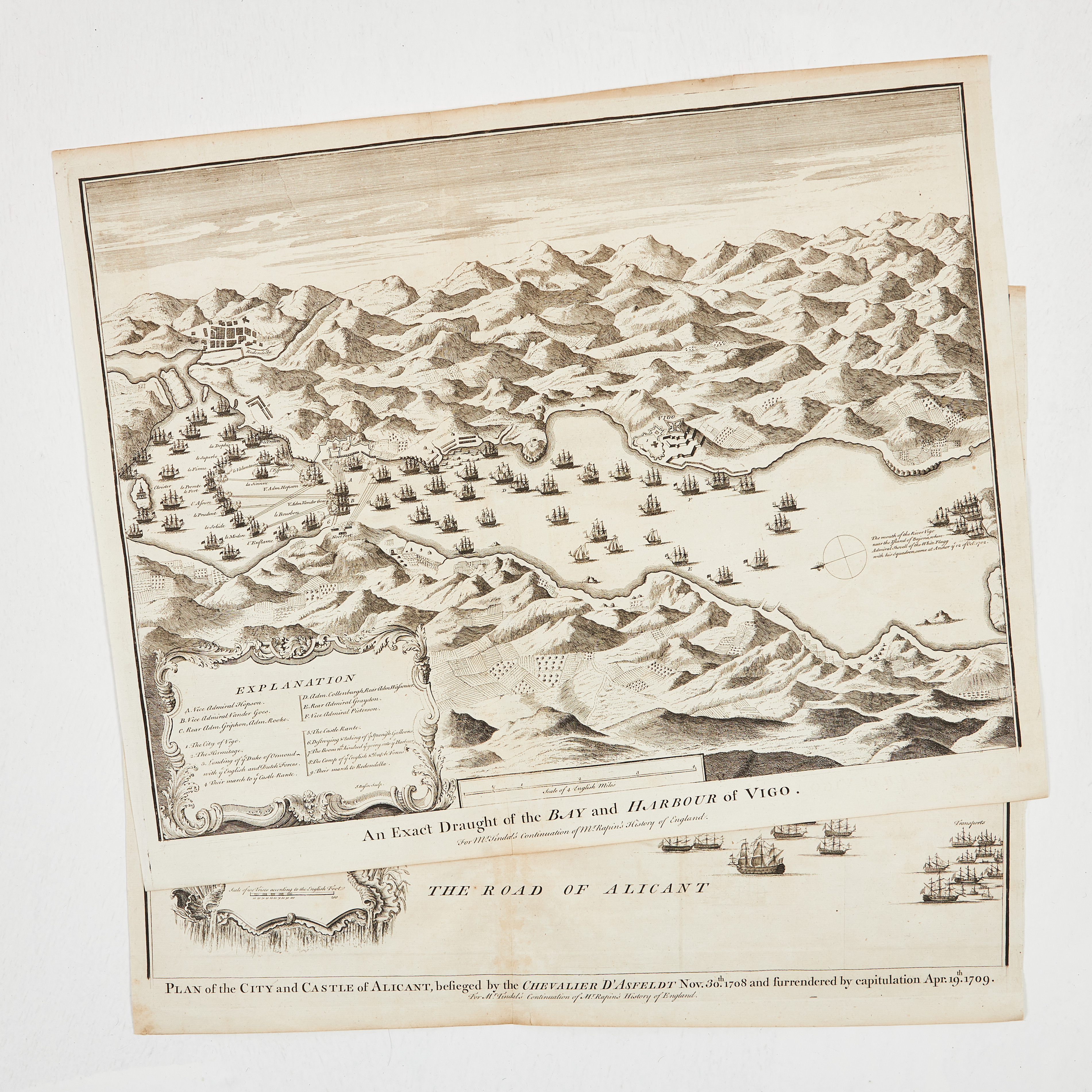 ALICANTE OCH VIGO, 2 STADSPLANER, CA 1750.