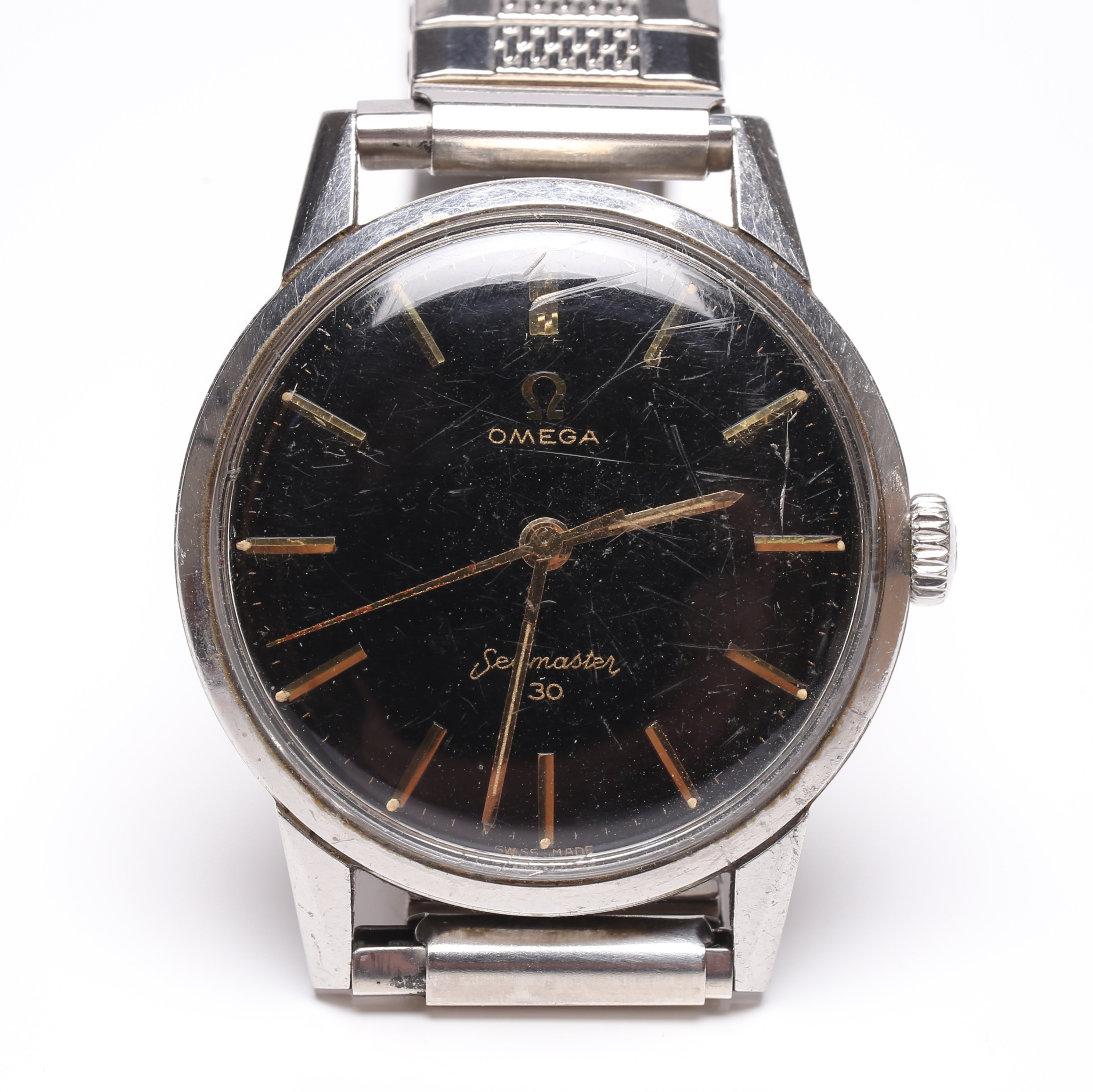 OMEGA, Seamaster 30, Armbandsur, stål, flexlänk.