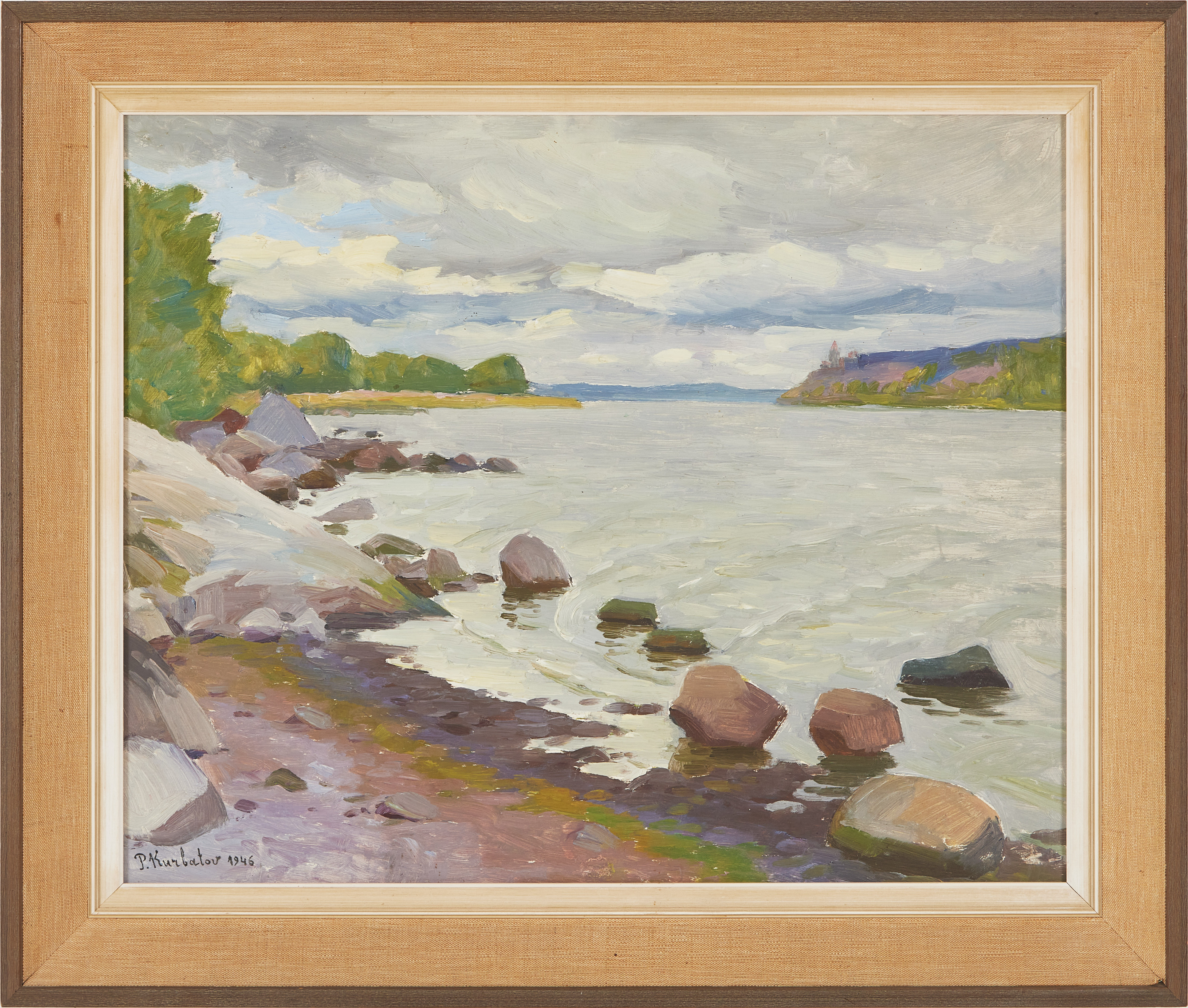 PETER KURBATOV (1907-1985). Kustbild (enligt uppgift Dalarö), olja på duk.