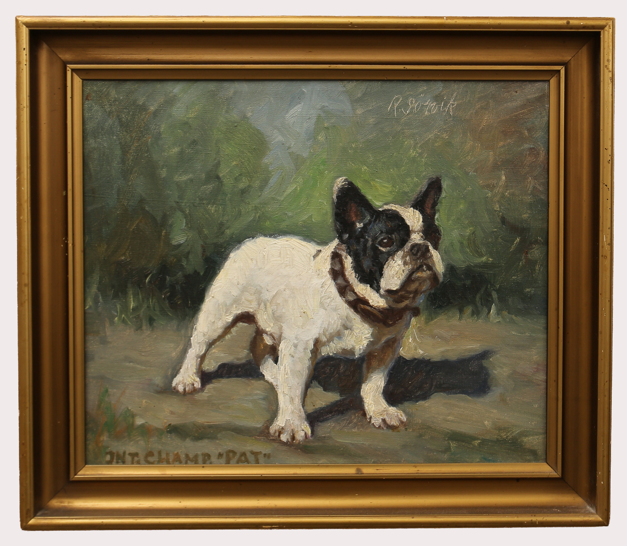 RICHARDIS SÖRVIK. Olja på duk, hundporträtt, "Champ Liliencrons Puk", signerad.
