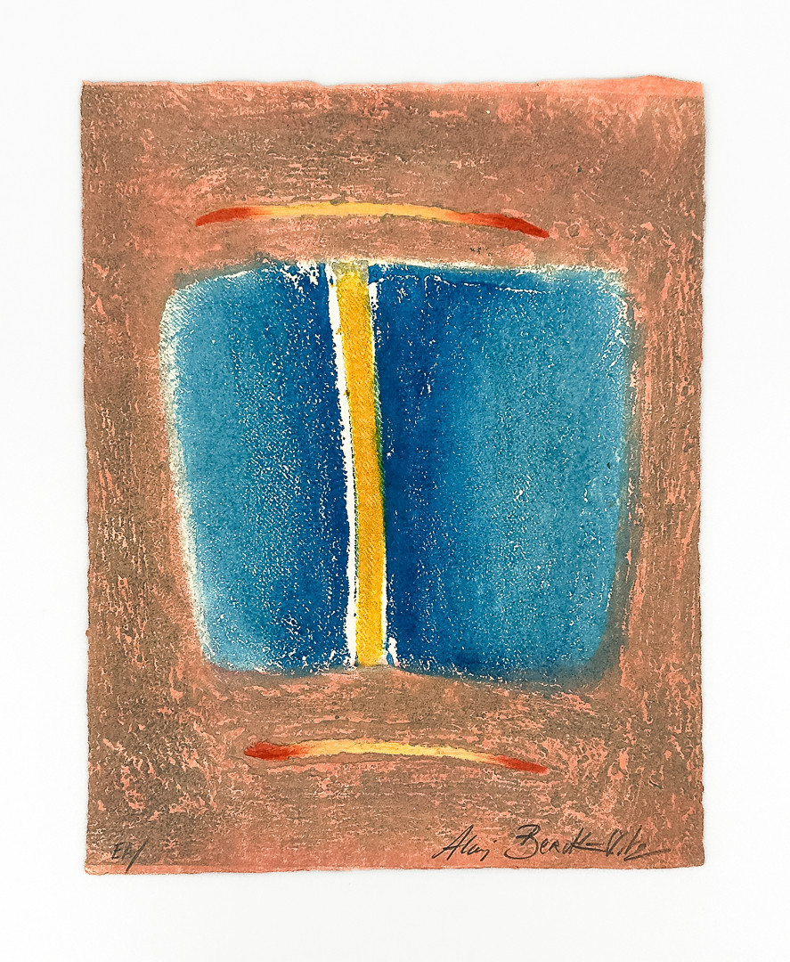 ALAIN BERCK-VITZ. Carborundumetsning, "Blå gul", EA, signerad.