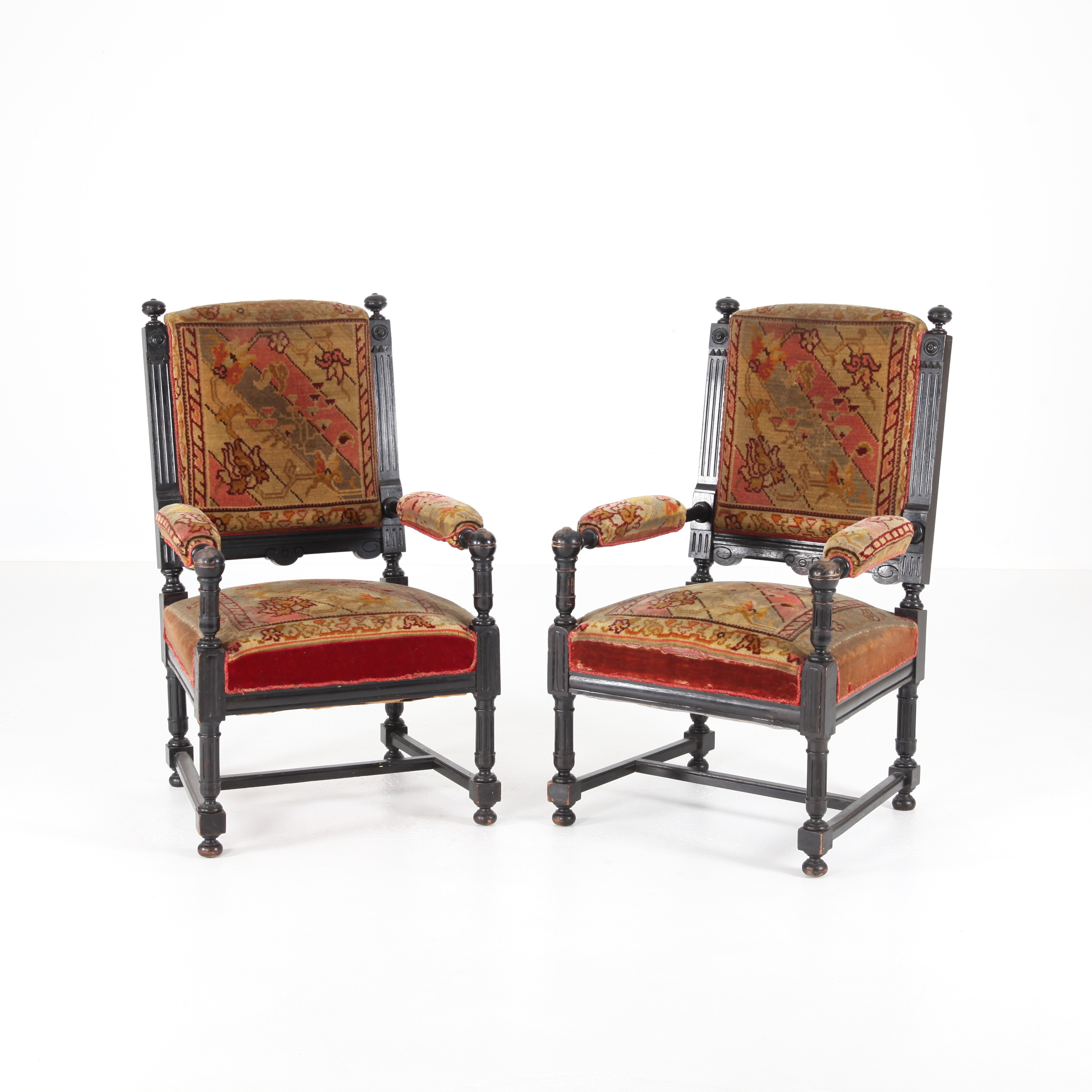 FÅTÖLJER, 1 par, Sverige 1800-talets senare del.