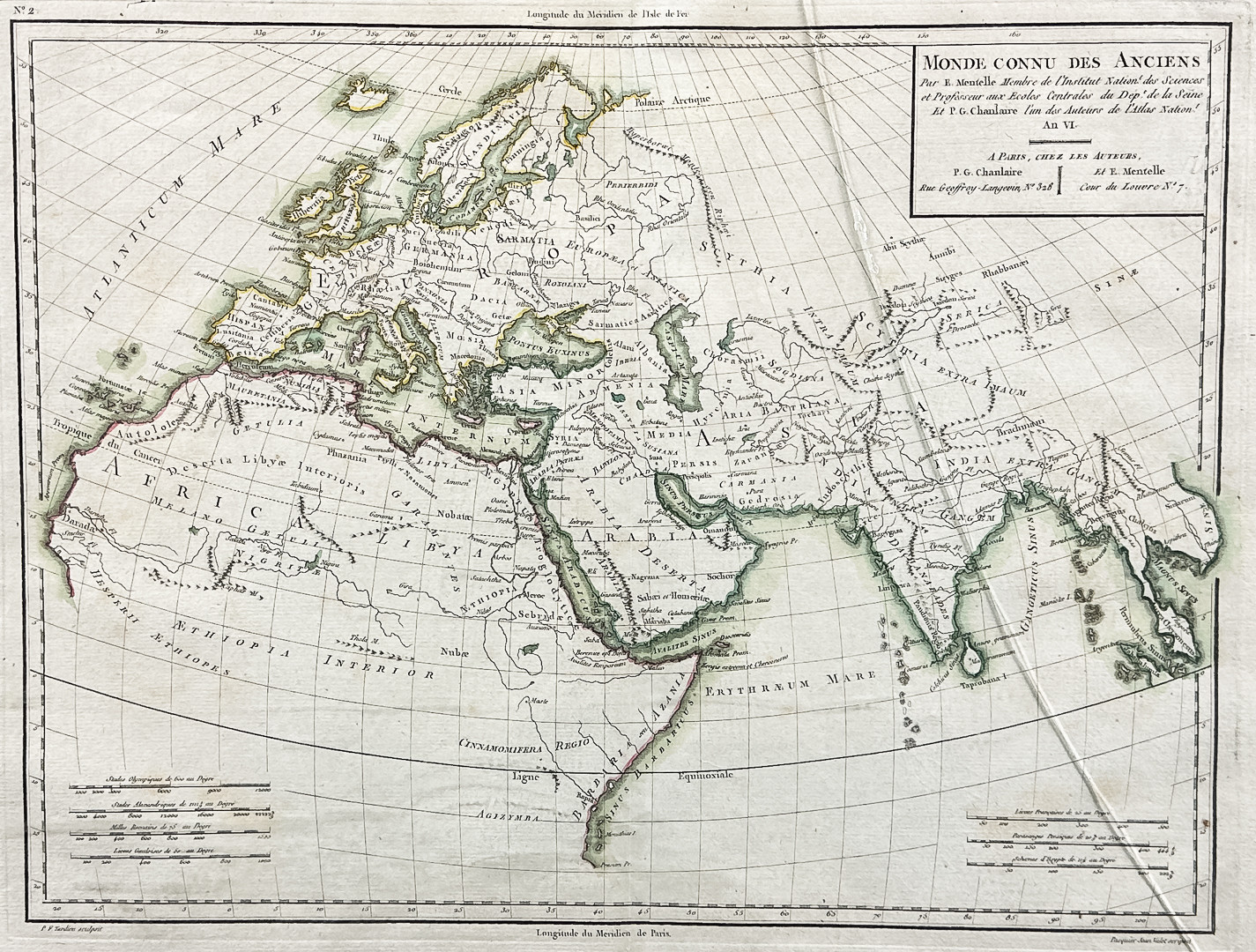 KOPPARSTICK, "Monde connu des anciens", Frankrike, Sekelskiftet 17/1800-tal.
