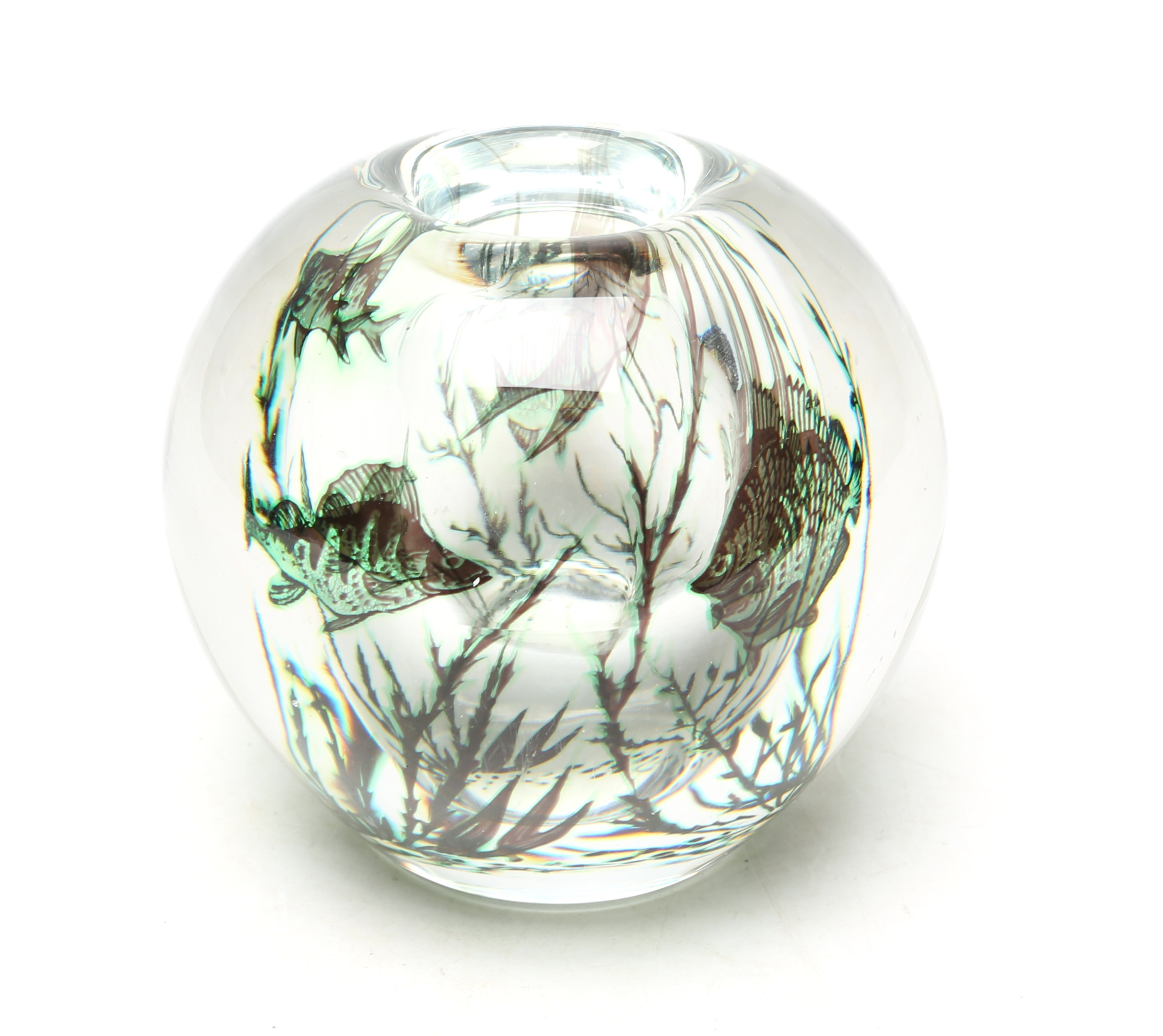 EDWARD HALD. VAS, glas, Fiskgraal, signerad, tillverkad 1946.