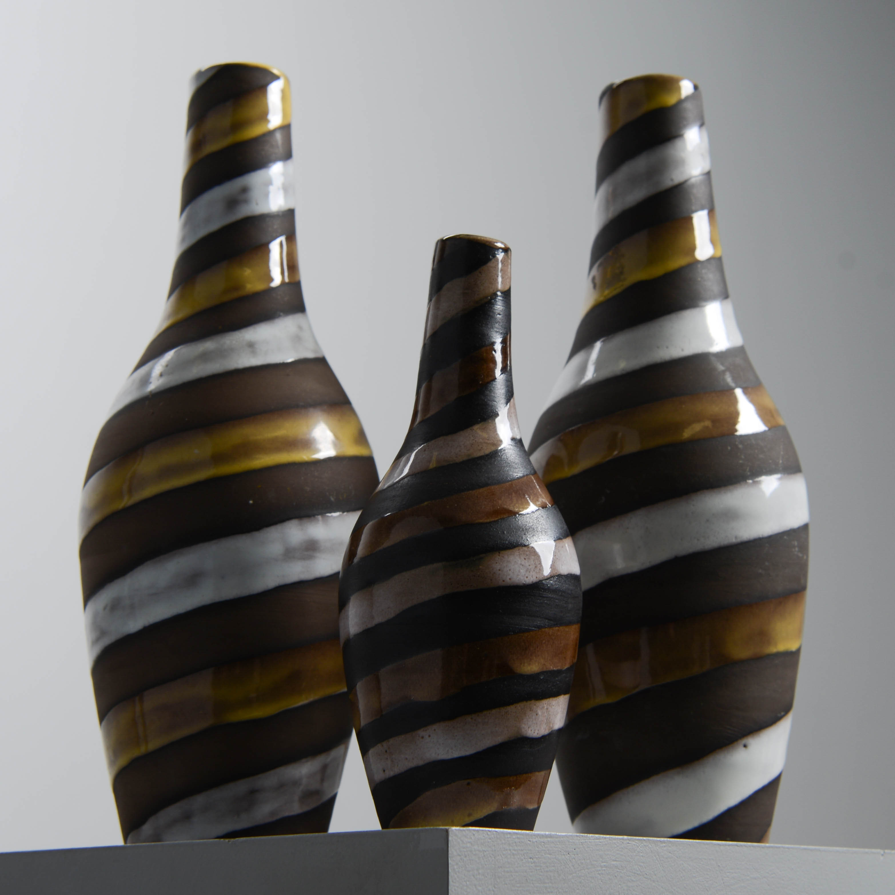 INGRID ATTERBERG. "Spiral", 3 delar, Upsala-Ekeby, 1949-58.