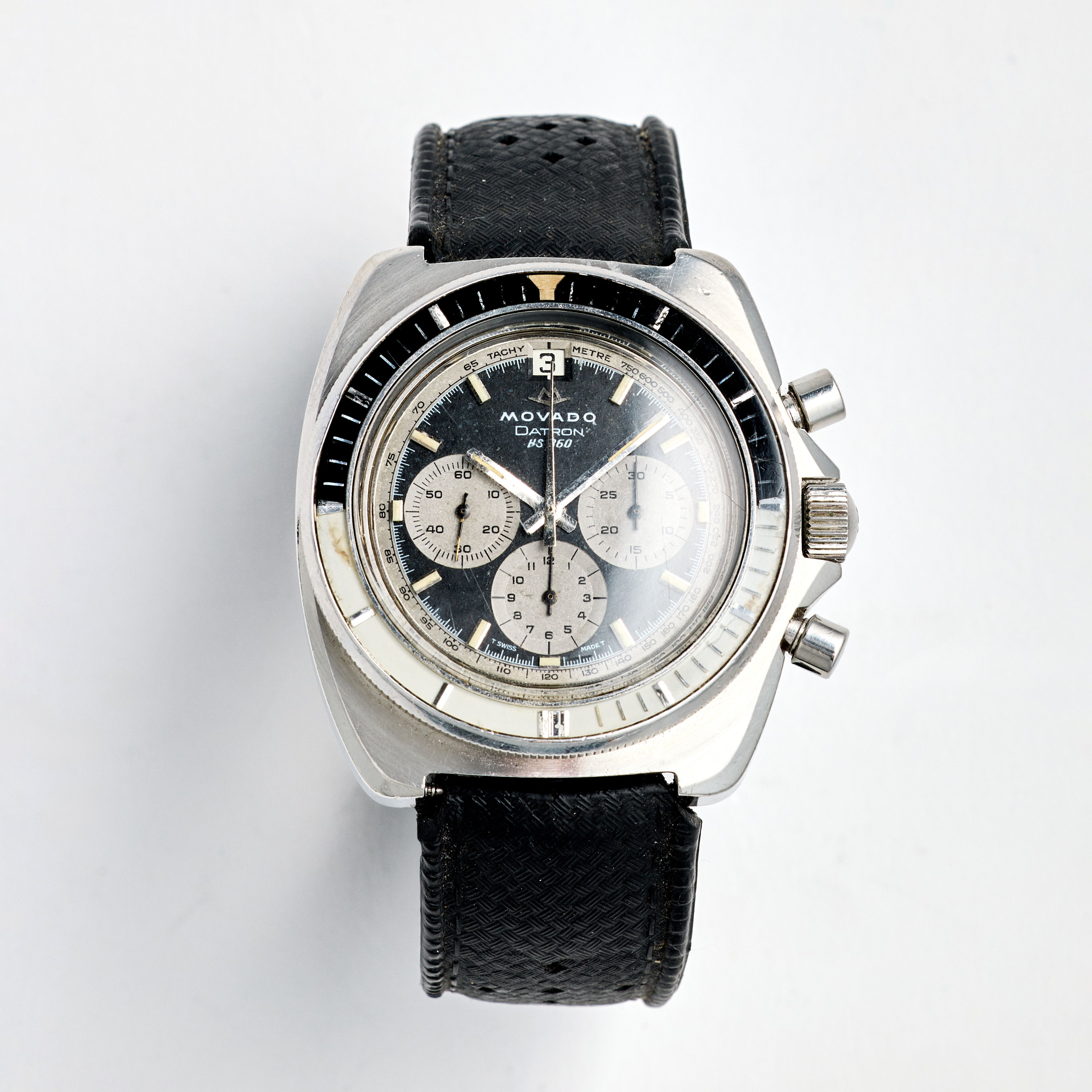 MOVADO, Datron HS 360 (T Swiss Made T), Super Sub Sea (10ATM), "Tachymetre", kronograf, armbandsur, 40,5 mm, stål, ca 1972.