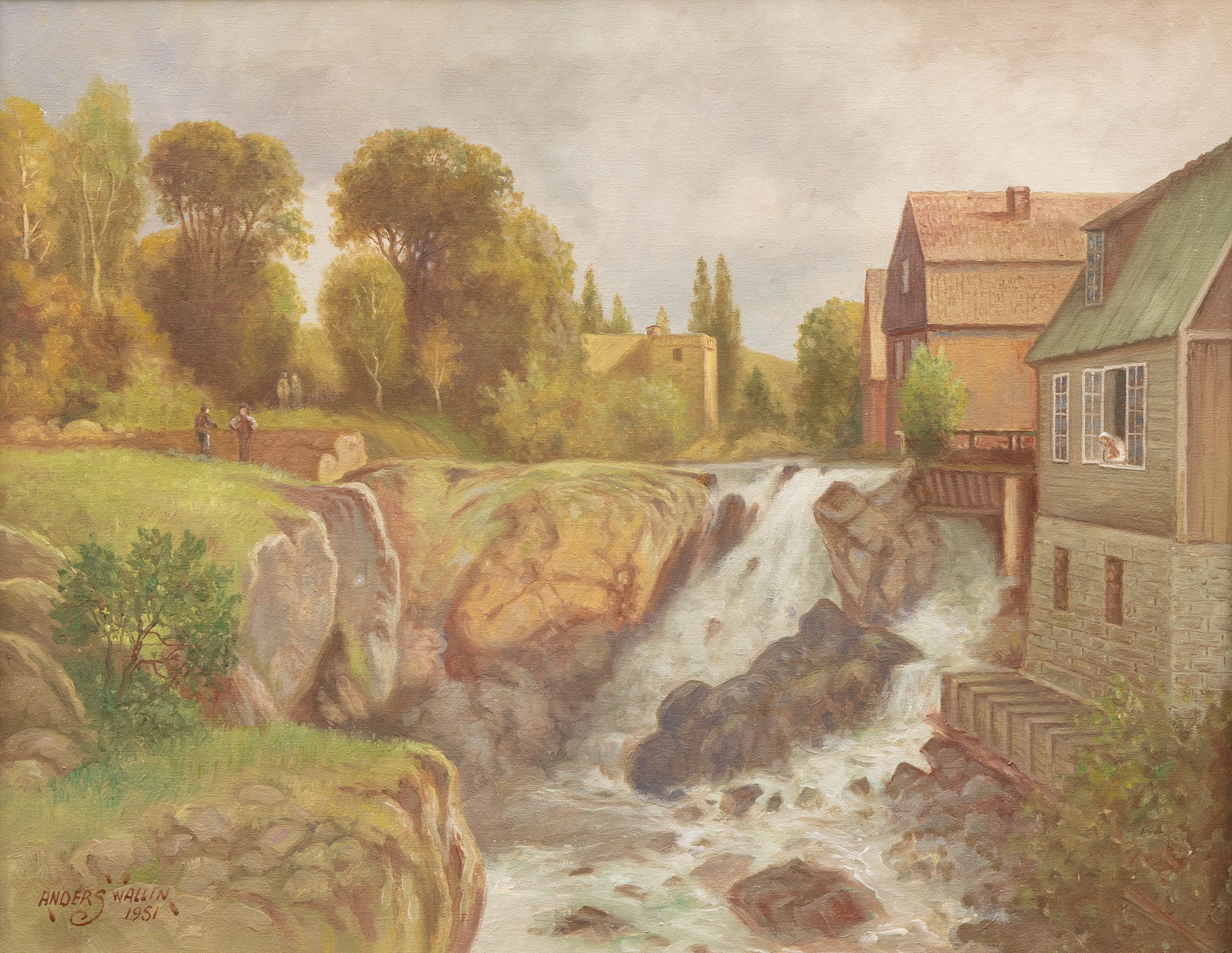 ANDERS WALLIN. Forsen, olja på duk, signerad och daterad 1951.