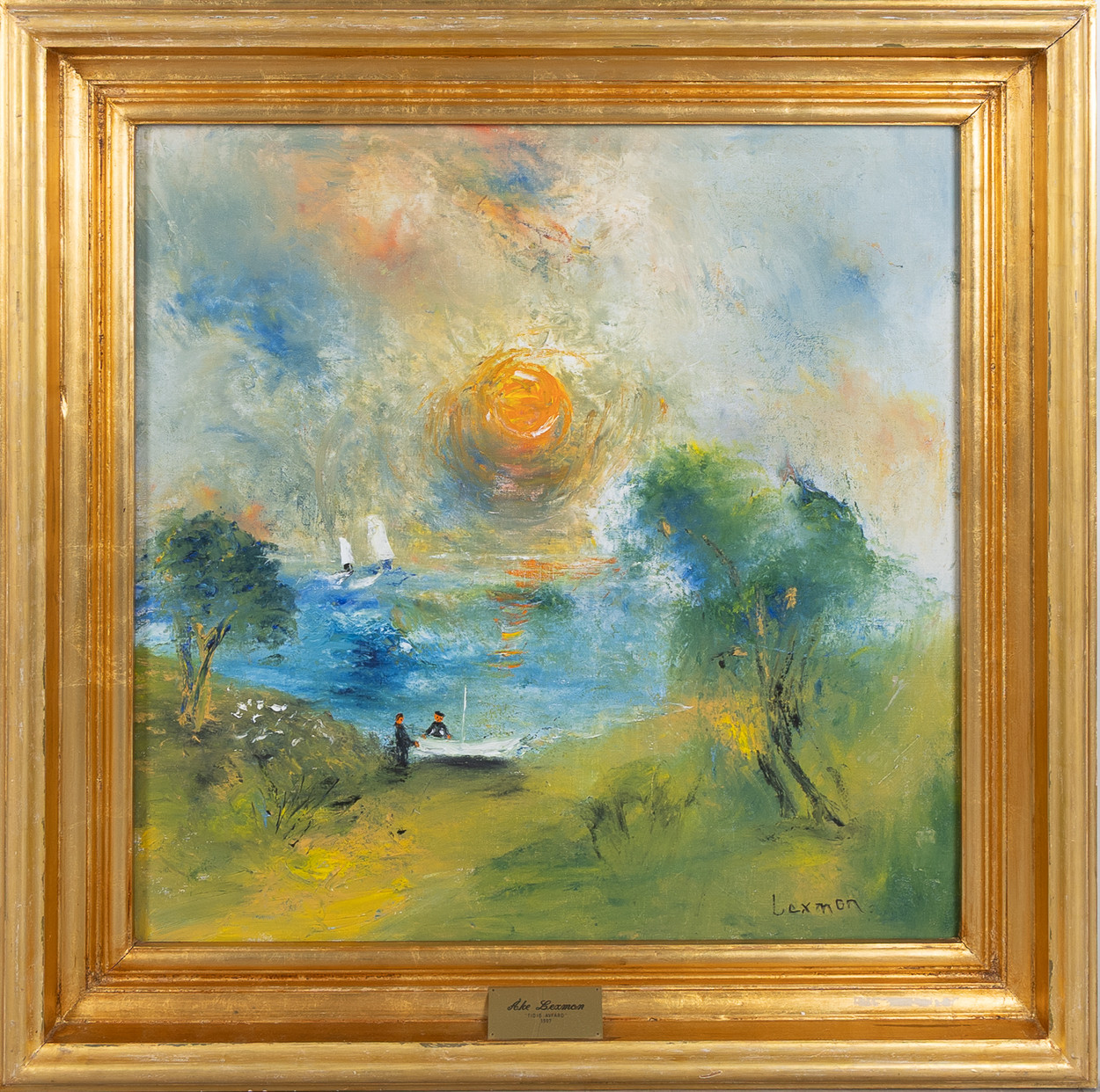 ÅKE LEXMON (FÖDD 1940). "Tidig avfärd", olja på duk.