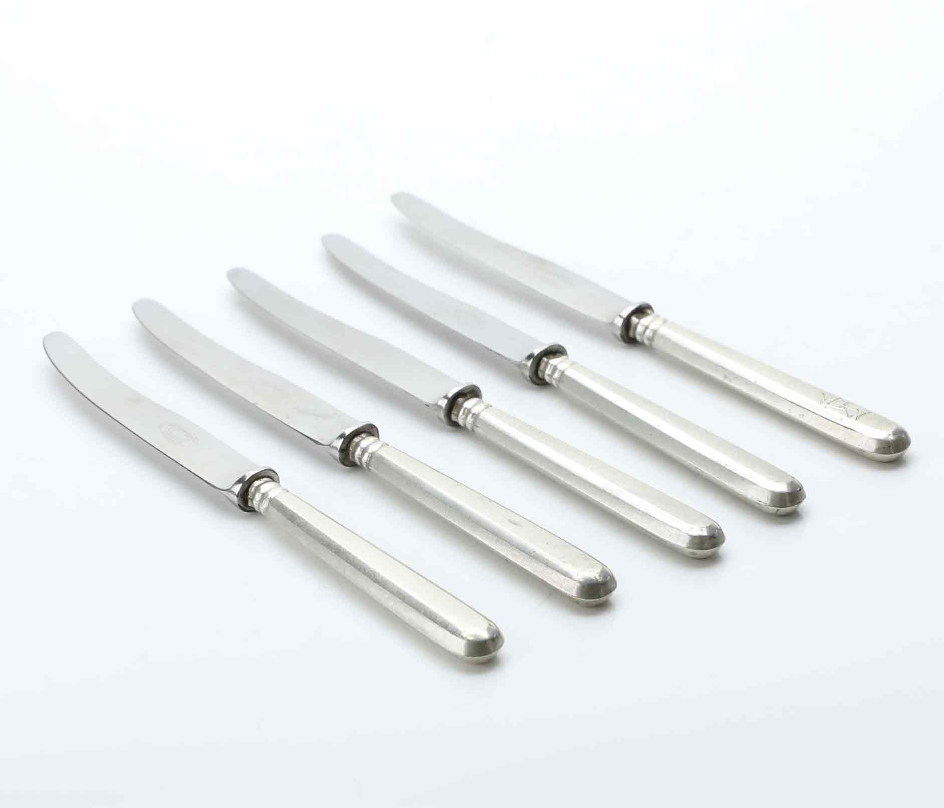 DESSERTKNIVAR, 5 st, silver, Estland 1924-1939.