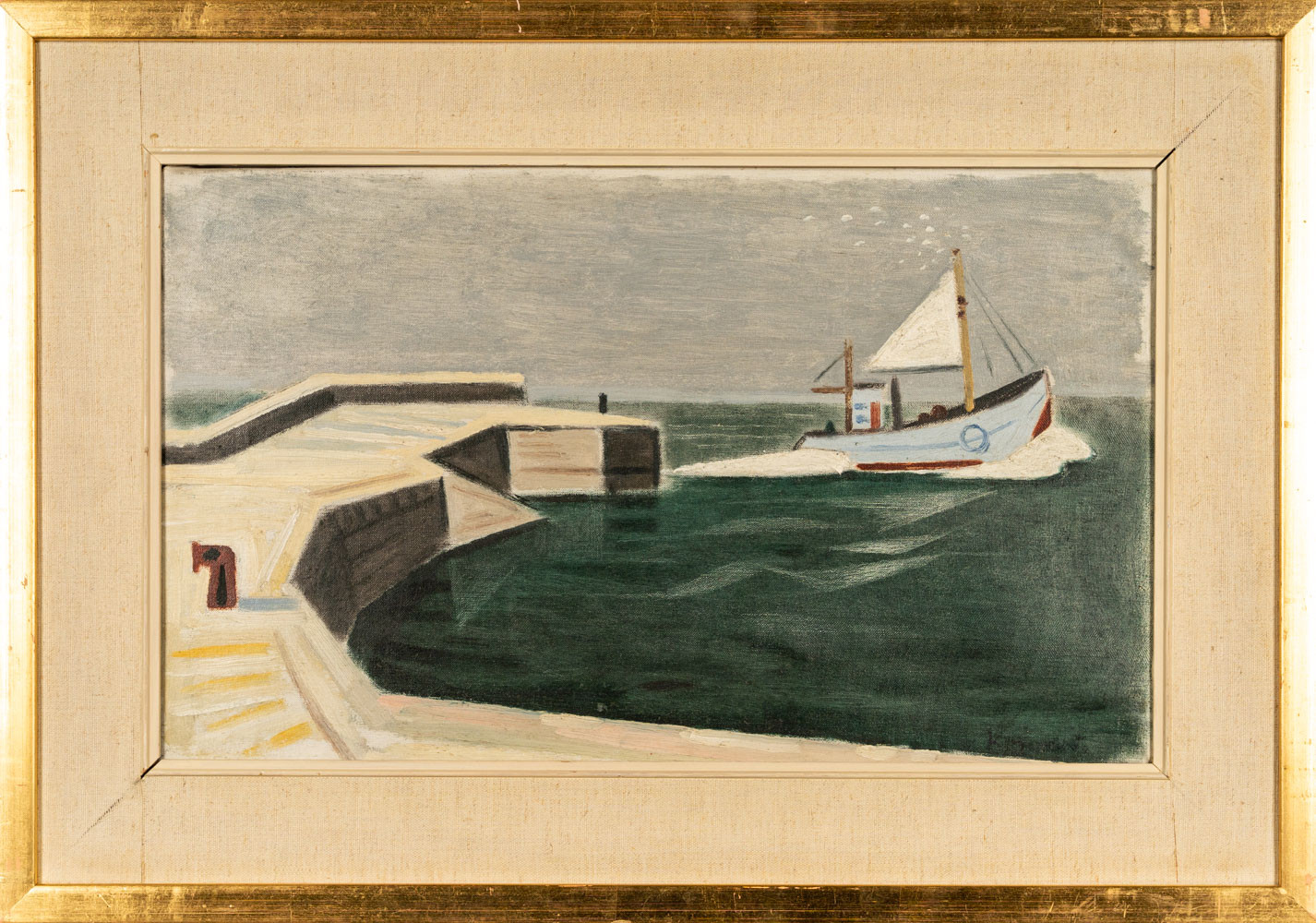 OIDENTIFIERAD KONSTNÄR. Olja på duk "Hirsthals" Signerad 1900-tal.