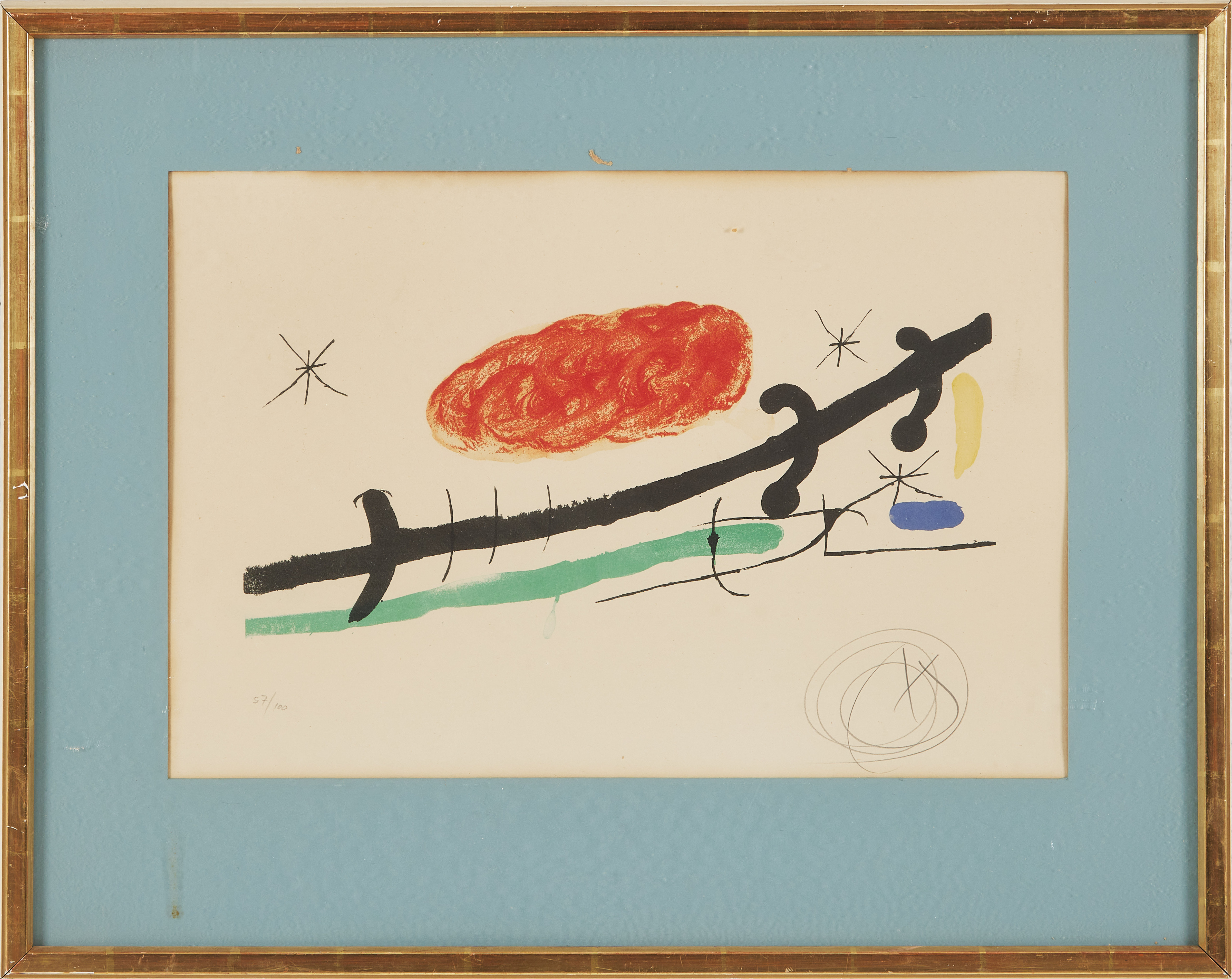 JOAN MIRÓ. "Couverture, Catalogue pour l'exposition "Miró", (Jaume Vidal Alcover). 1970. Signerad M samt numrerad 57/100. Färglitografi, Jaume Vidal Alcover.