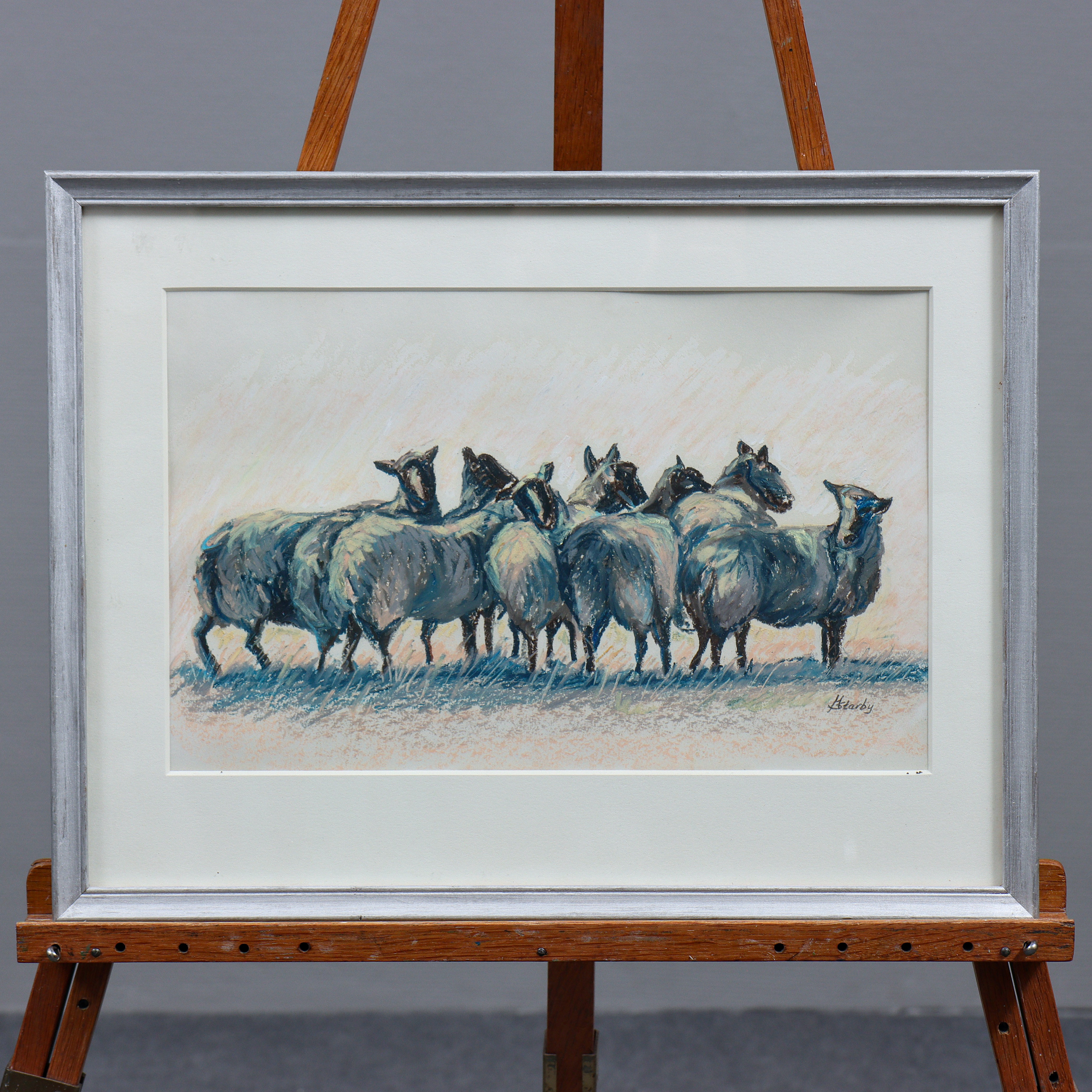 MARGARETHA STARBY, PASTELL, INGLASAD, SIGNERAD.