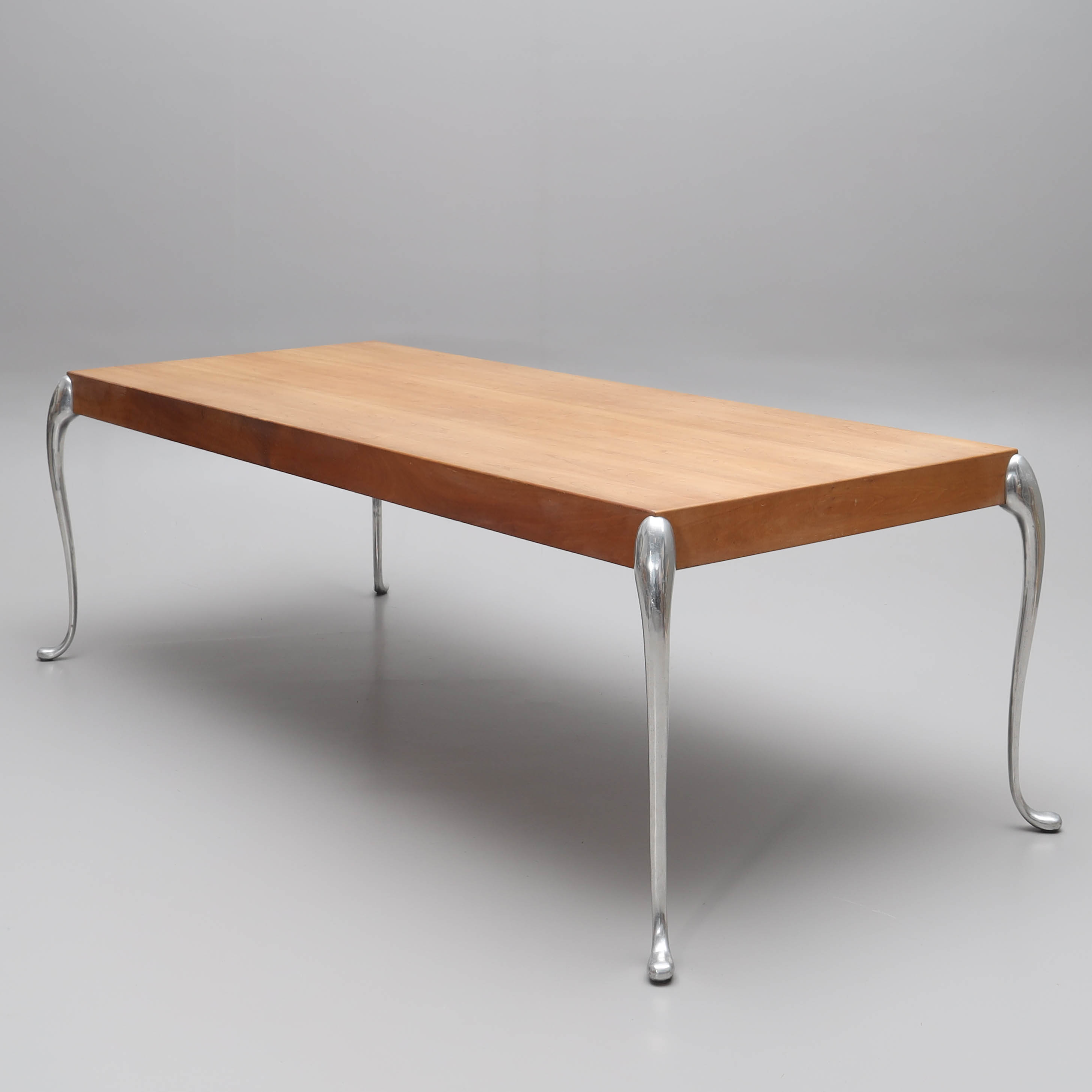 MORTEN VOSS. matbord, "Flightdeck", körsbärsfanér, med aluminiumben, 1990-tal.