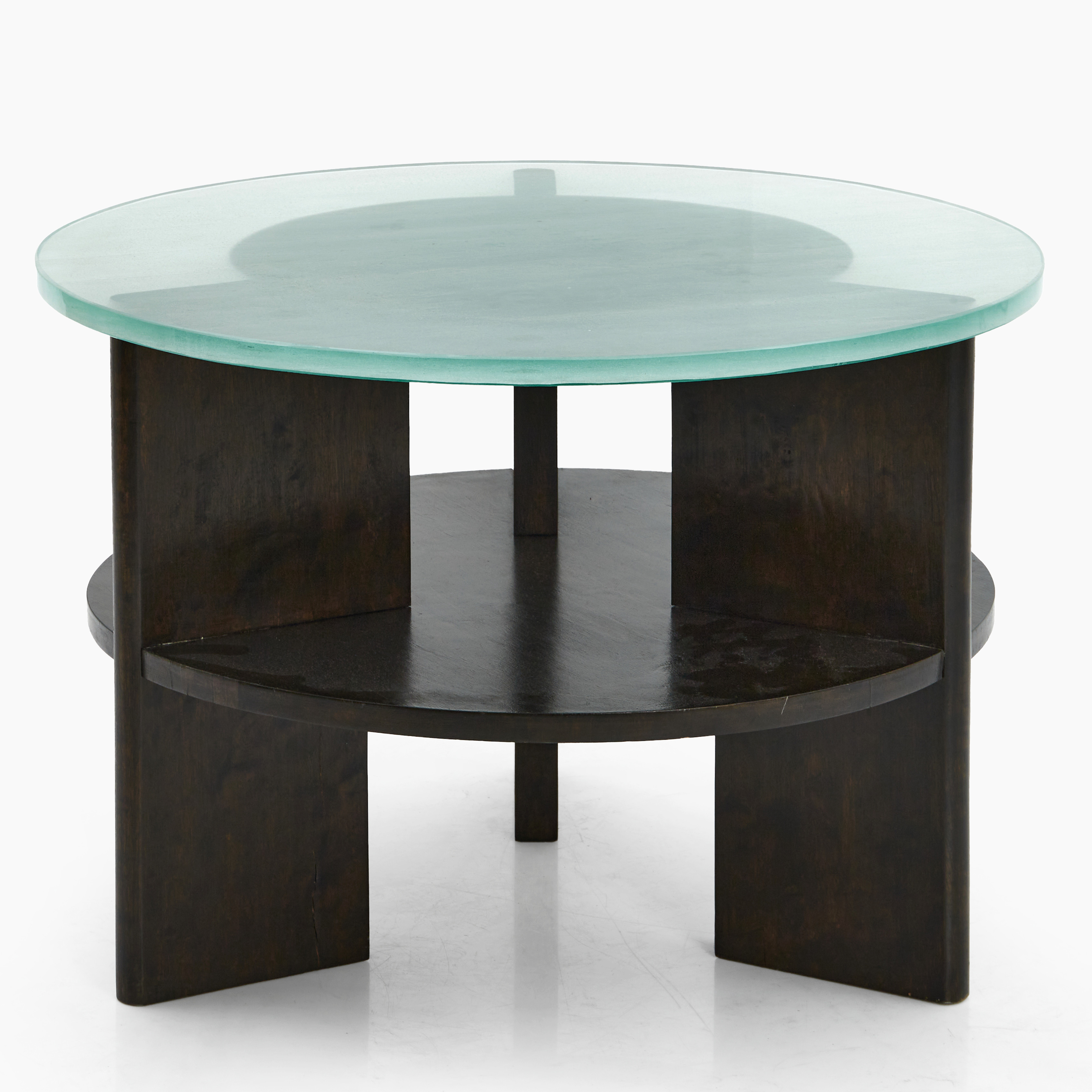 SOFFBORD, Swedish Modern, skiva i glas, underrede i bonad björk.