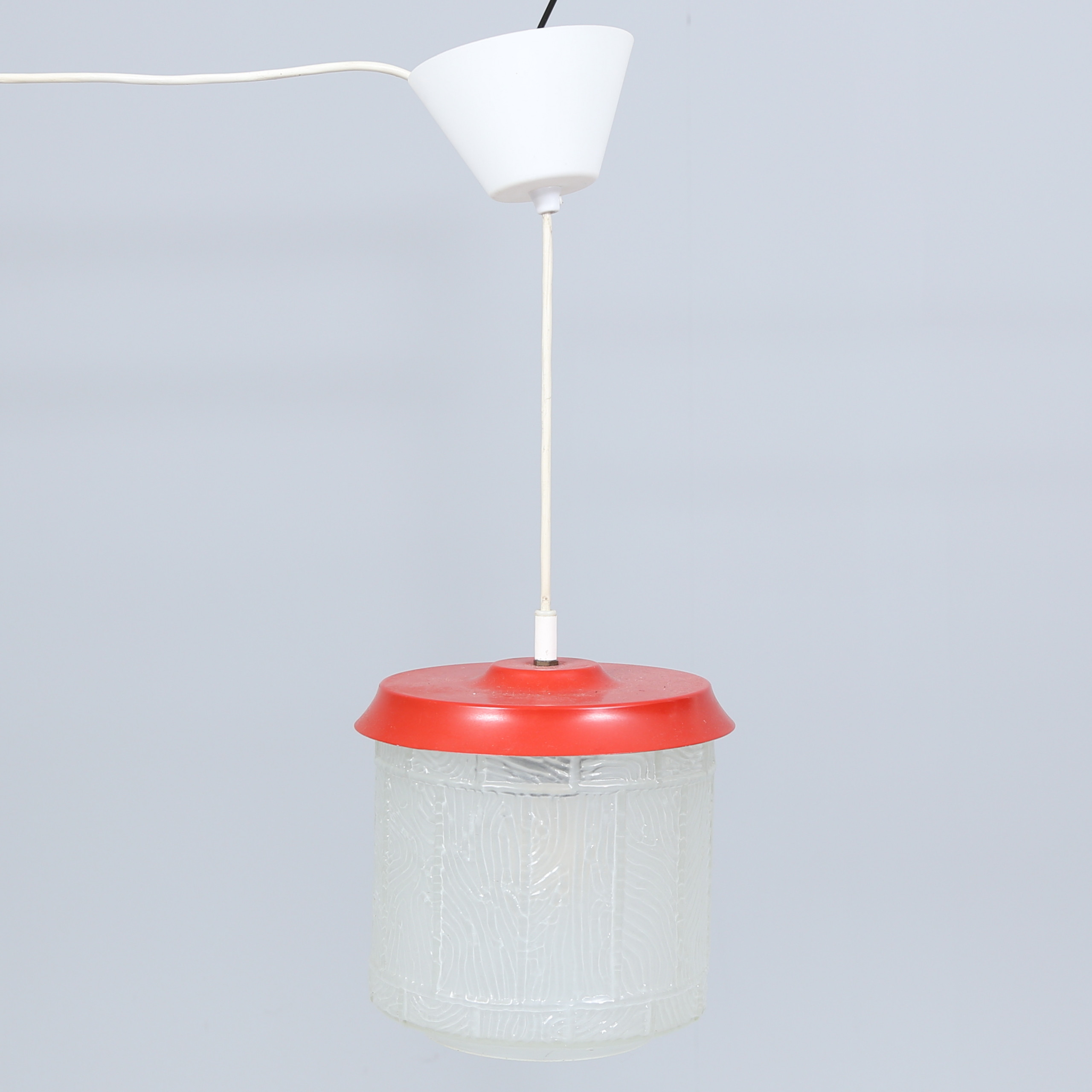 TAKLAMPA, metall och glas, 1960/70-tal.