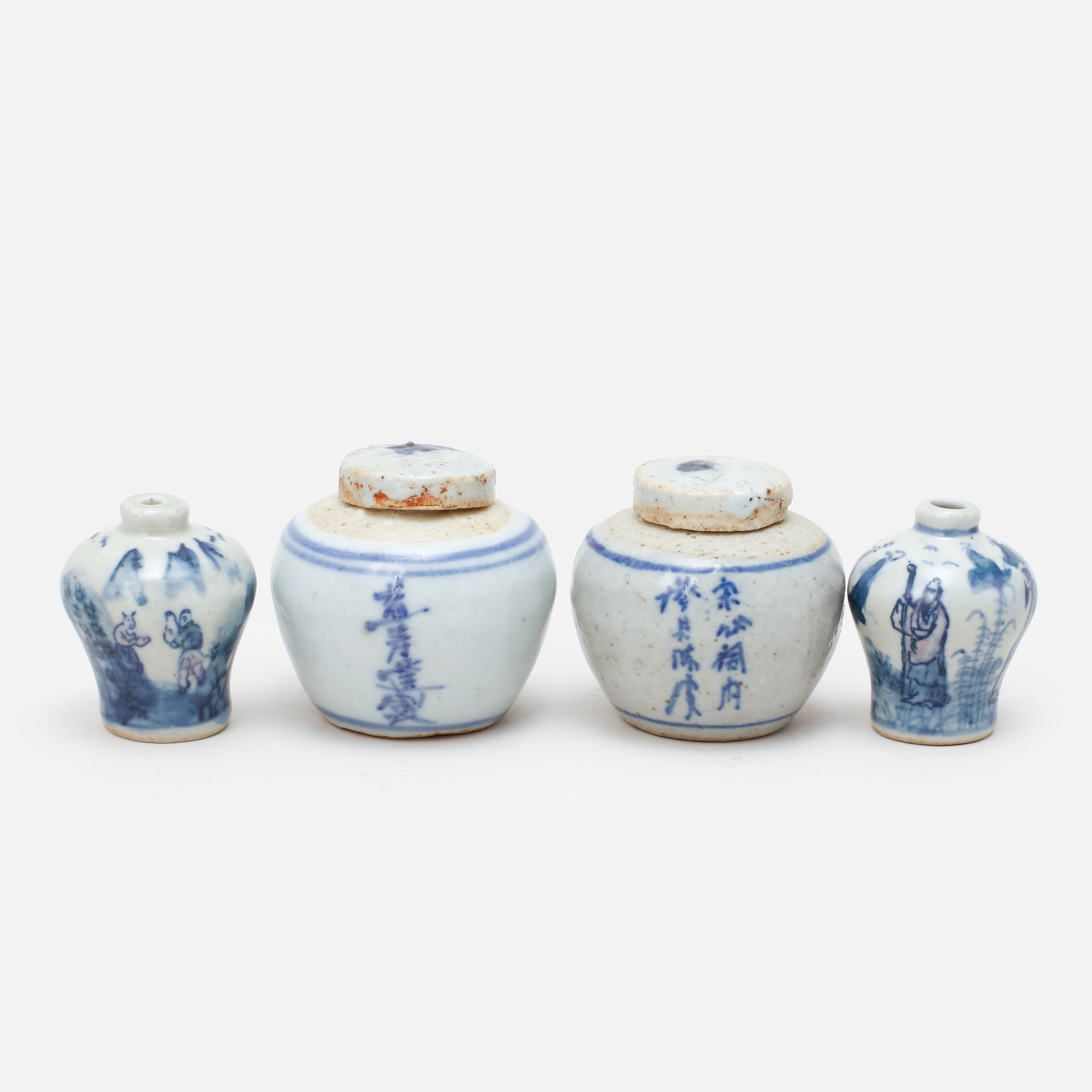 MINIATYRER, 4 st, porslin, orientaliska.