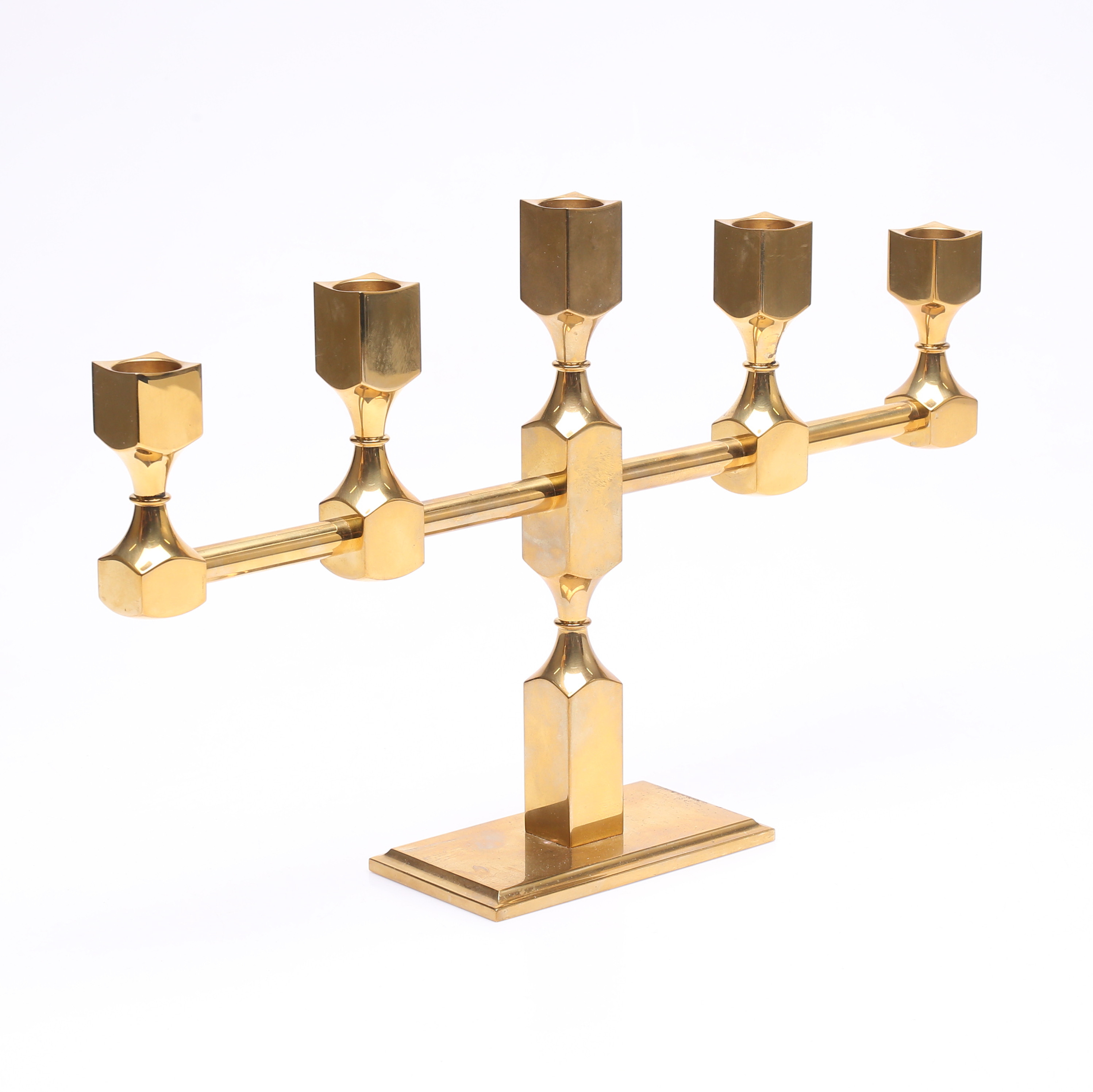 KANDELABER, 5 armad, Gusum Mässing, 2001.