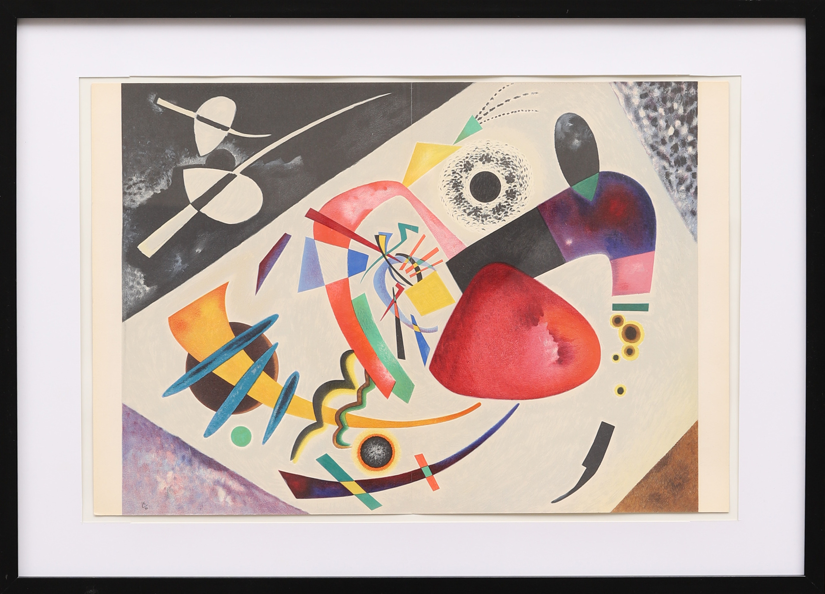 WASSILY KANDINSKY. EFTER. "Tache rouge II", färglitografi ur Derrière le Miroir nr 118, 1960, monogramsignerad och daterad -21 i trycket.