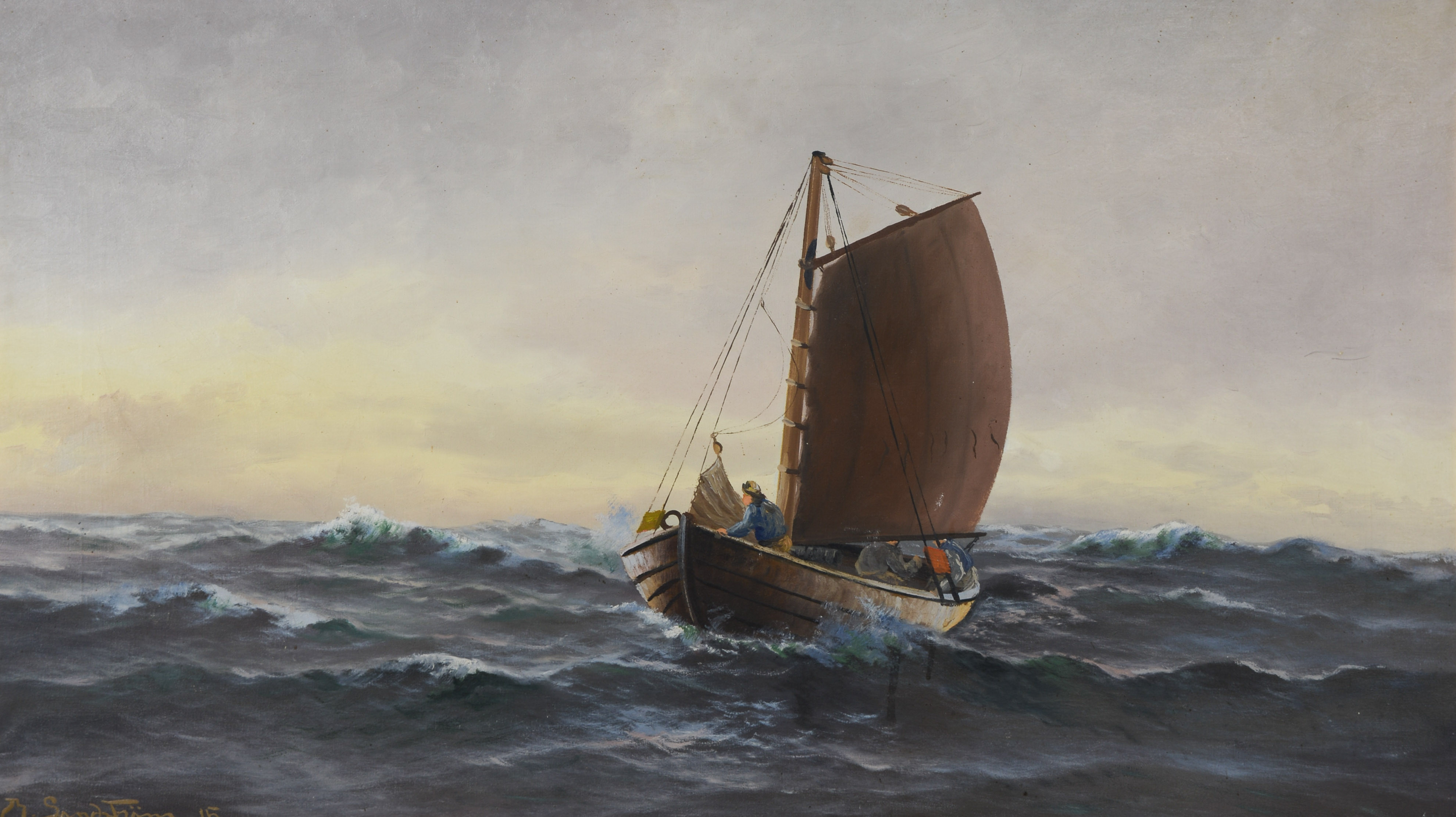 THERESIA SANDSTRÖM. Marinmålning, olja på duk, signerad, daterad -15.