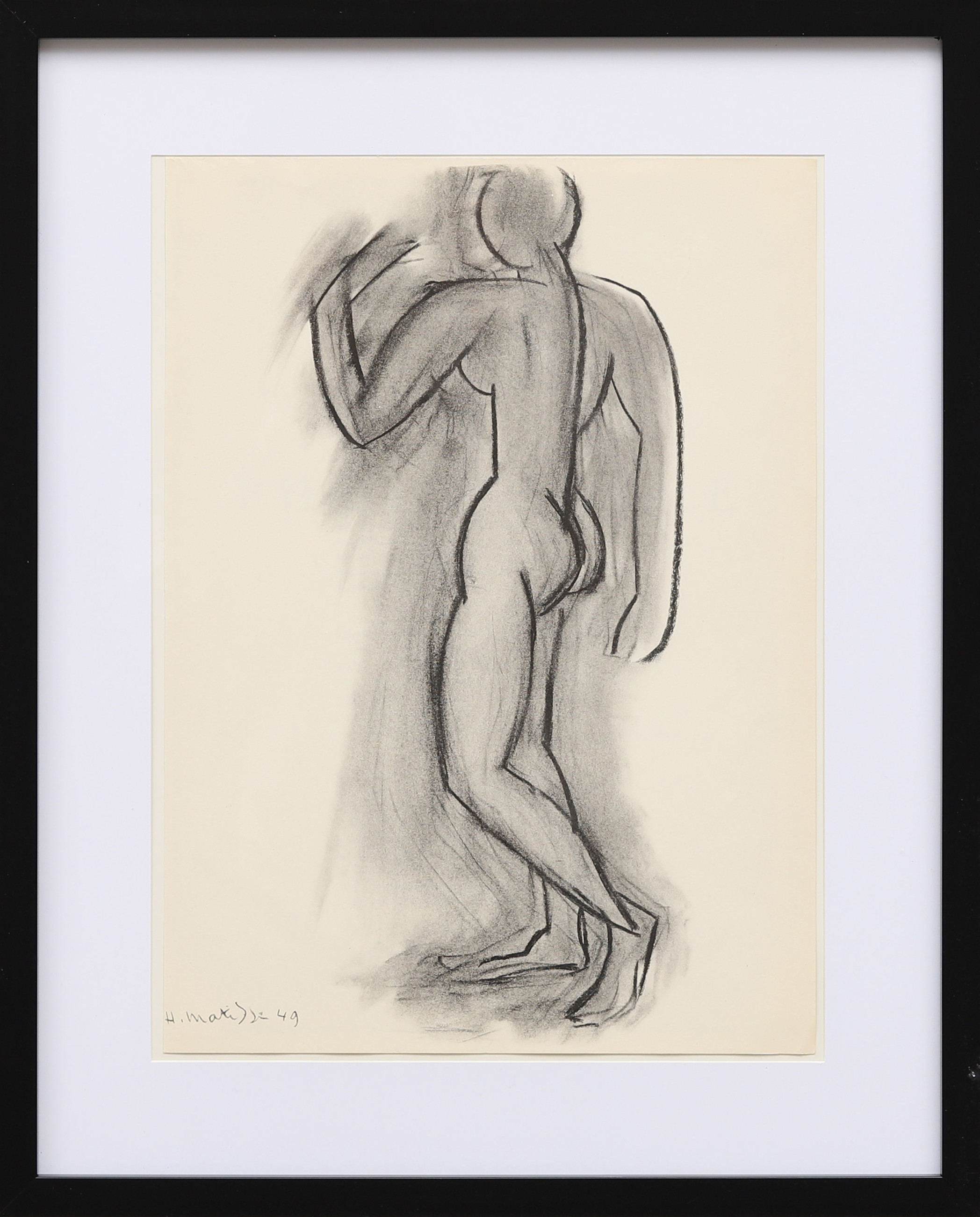HENRI MATISSE. EFTER. Kvinnoakt. Litografi, ur Derrière le Miroir nr 46-47, 1952, signerad och daterad -47 i trycket.
