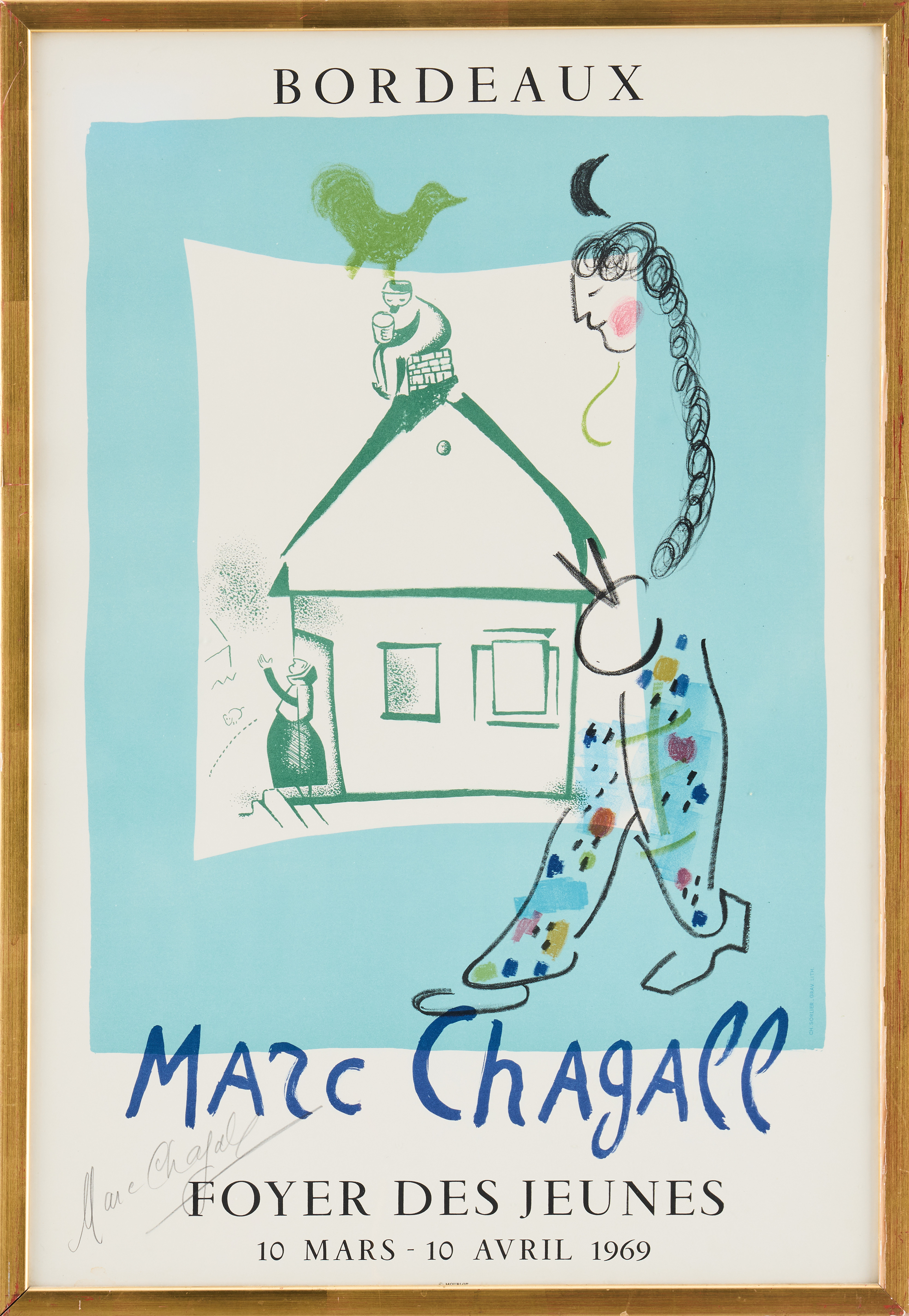 MARC CHAGALL. "Marc Chagall - Foyer des Jeunes Bordeaux, 10 Mars - 10 Avril 1969".
