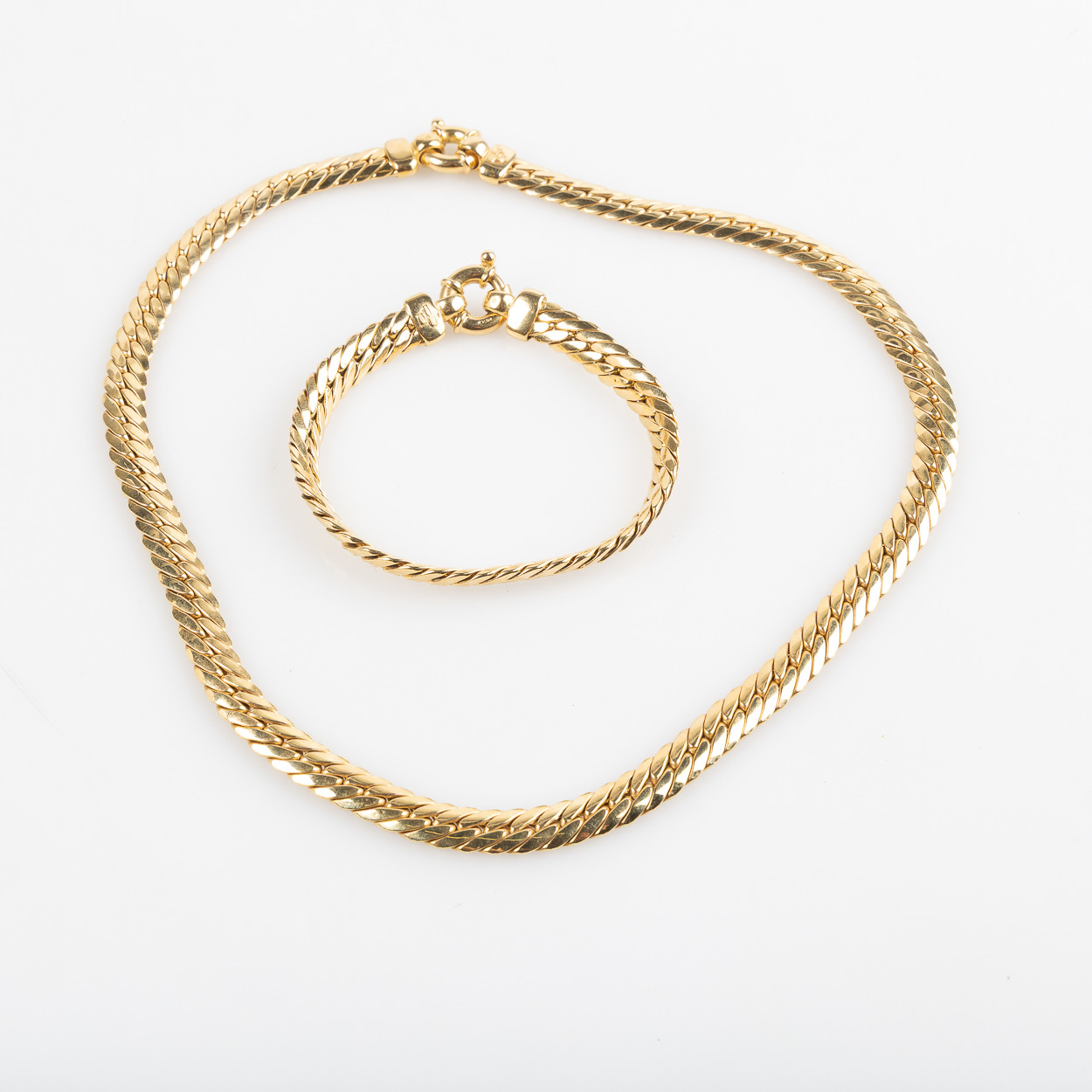 COLLIER & ARMBAND, Uno A Erre, 18K guld.