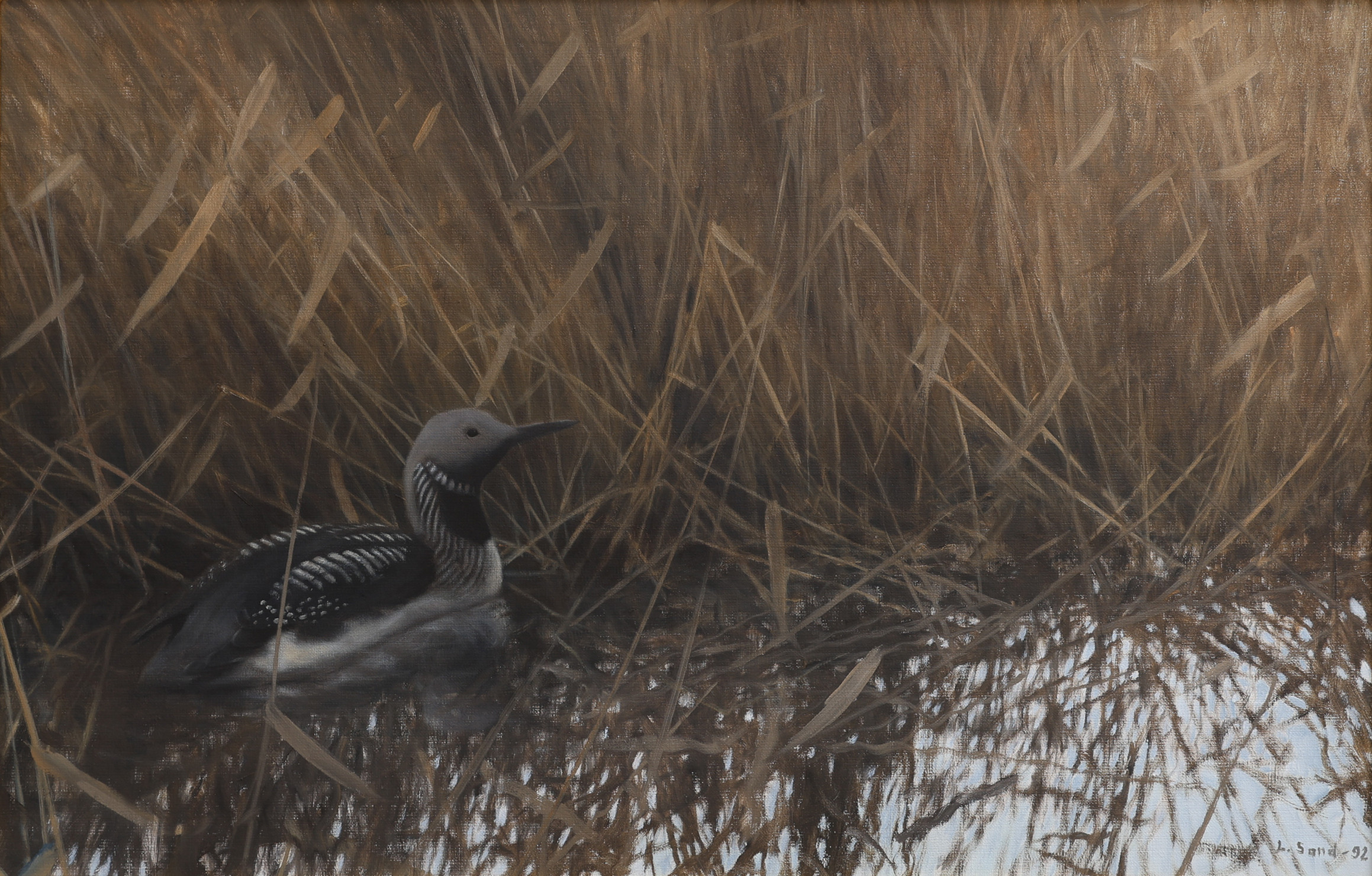 LENNART SAND. OLJA PÅ DUK, LOM, SIGNERAD OCH DATERAD 1992.