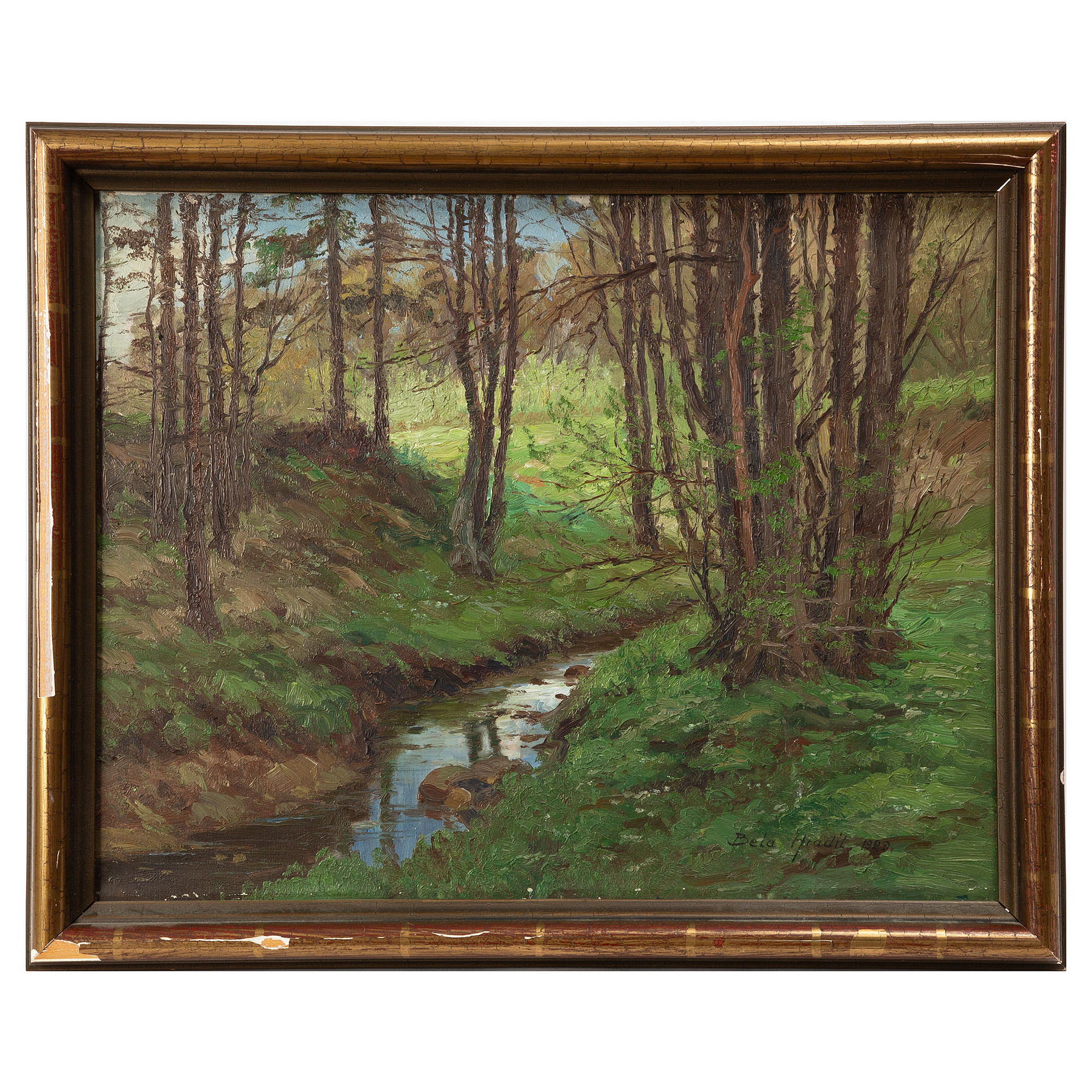 BELA HRADIL. Olja på duk, signerad och daterad 1929.