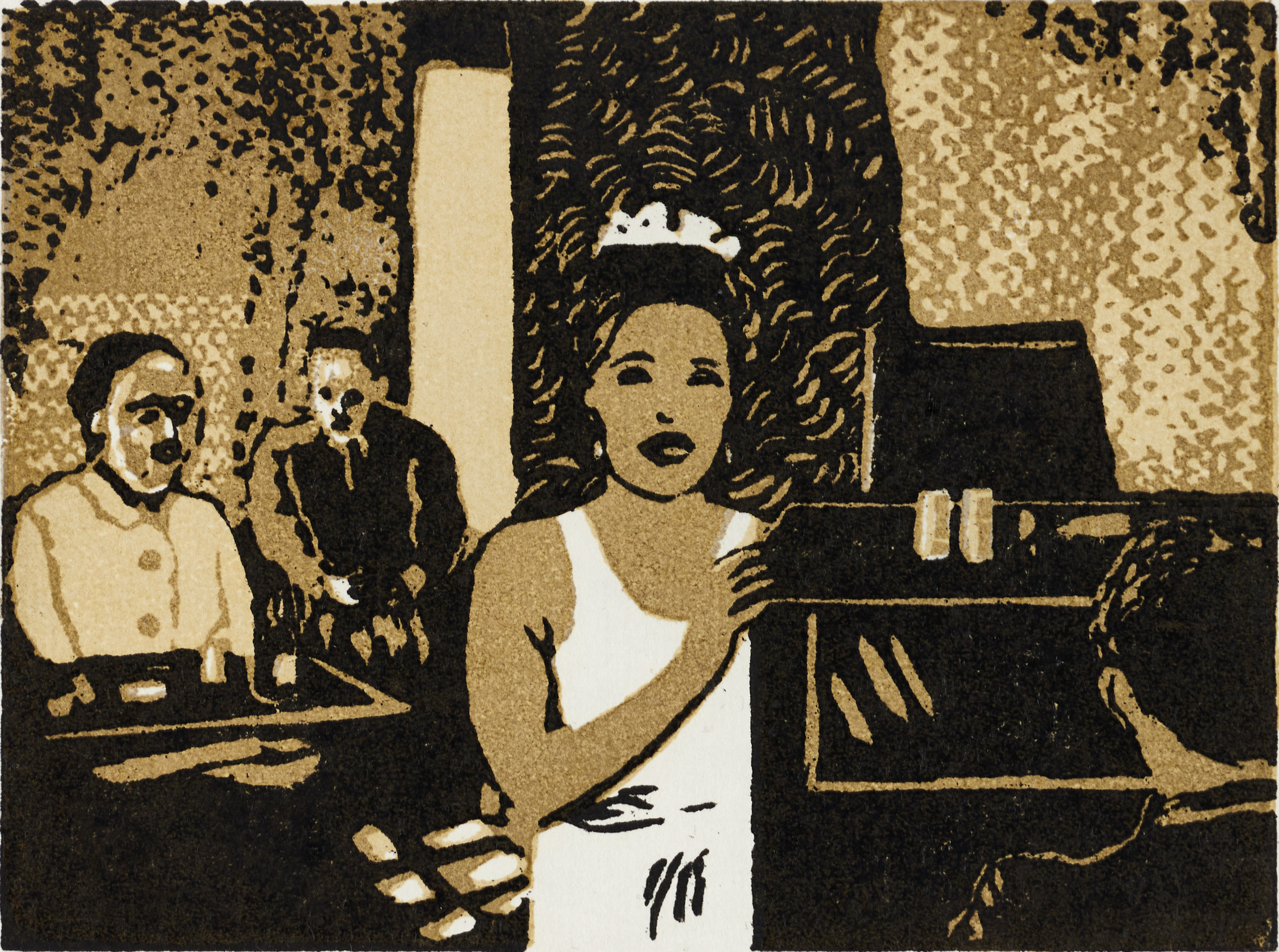 KERSTIN STRÖM-BERGSTAM (FÖDD 1924). "Billie Holiday", signerad och daterad 1977, numrerad 72/250, etsning.