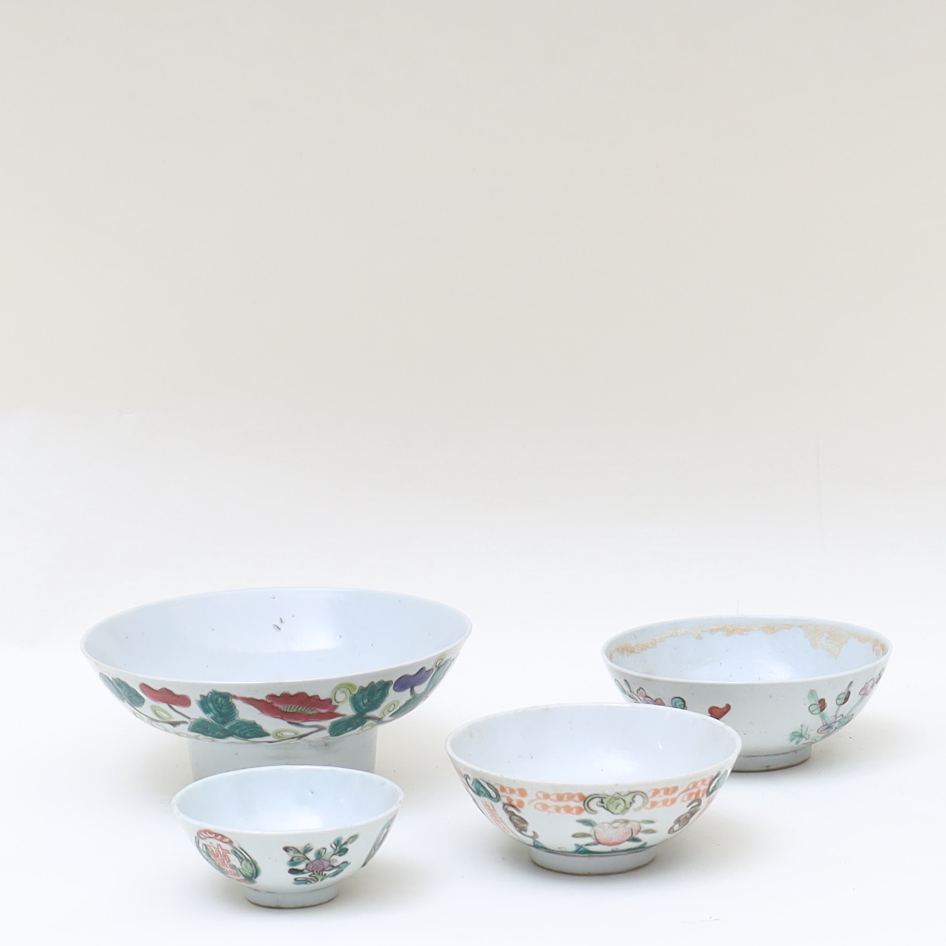 SKÅLAR, 4ST, KINA, tidigt 1900-tal.