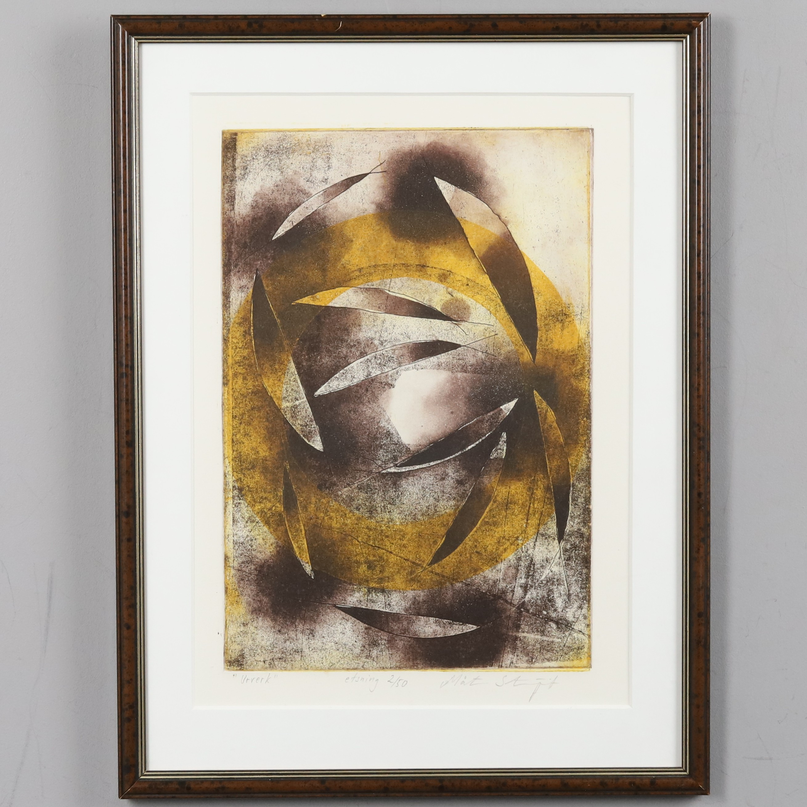 MÅRTEN STRÖMQUIST. ETSNING, "Urverk", No. 2/50, signerad.