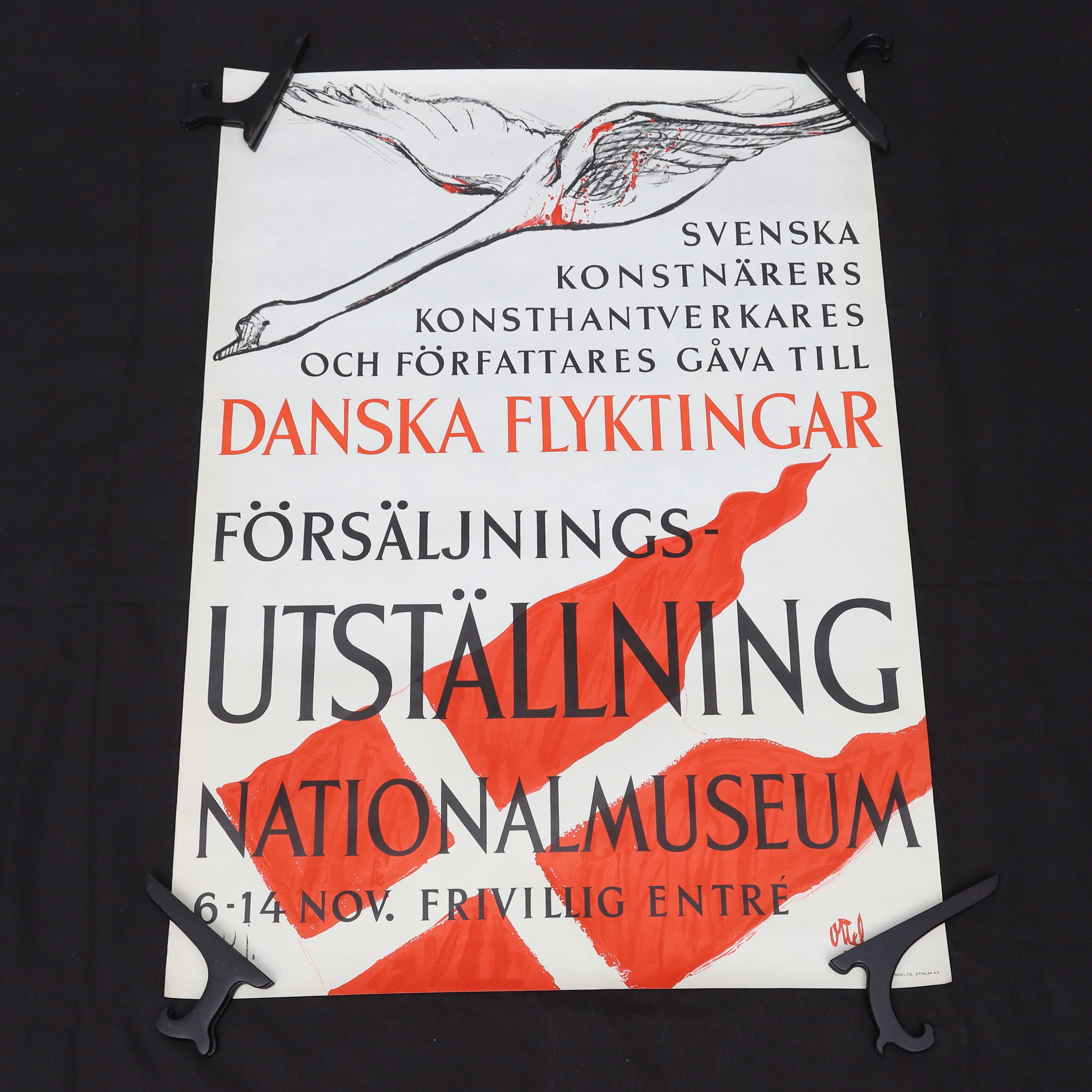 OTTE SKÖLD. Affisch, "Försäljningsutsällning för för danska flyktingar", Nationalmuseum, Esselte, Stockholm, 1943.