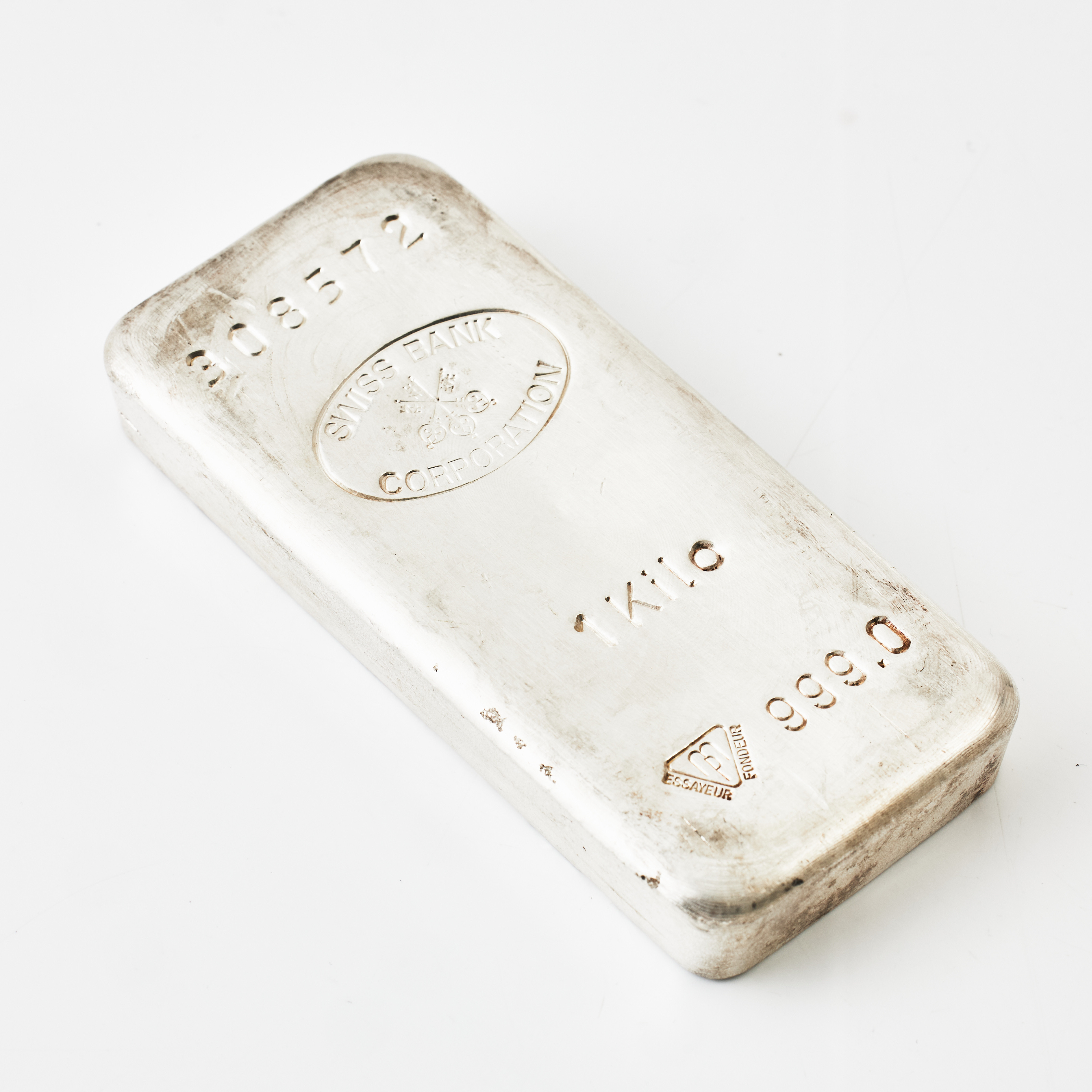 TACKA, 999,0 finsilver, Nr. 308572, Swiss Bank Corporation, Essayeur Fondeur.