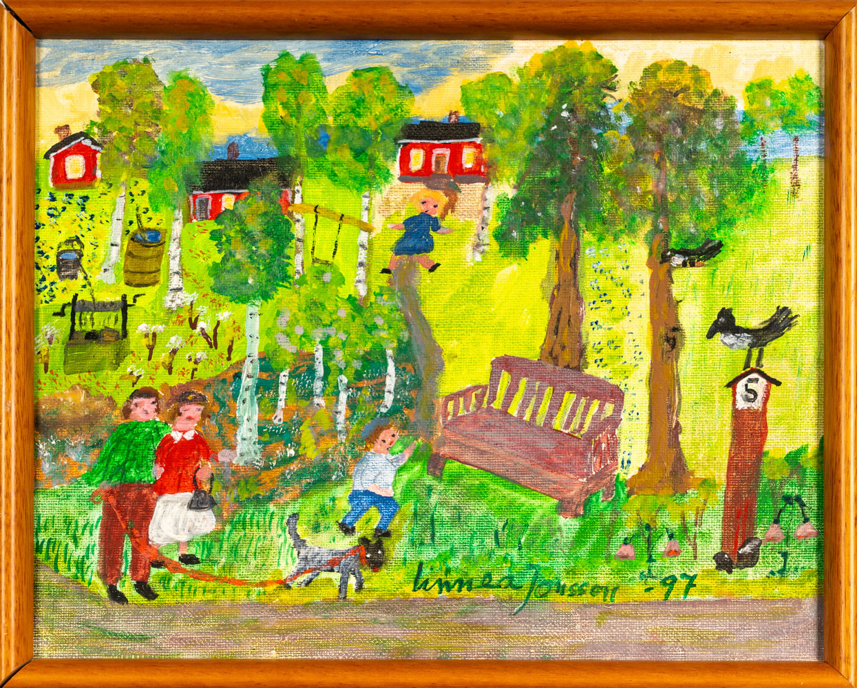 LINNEA JONSSON. Olja på pannå, "Lingonbänken", 1997.