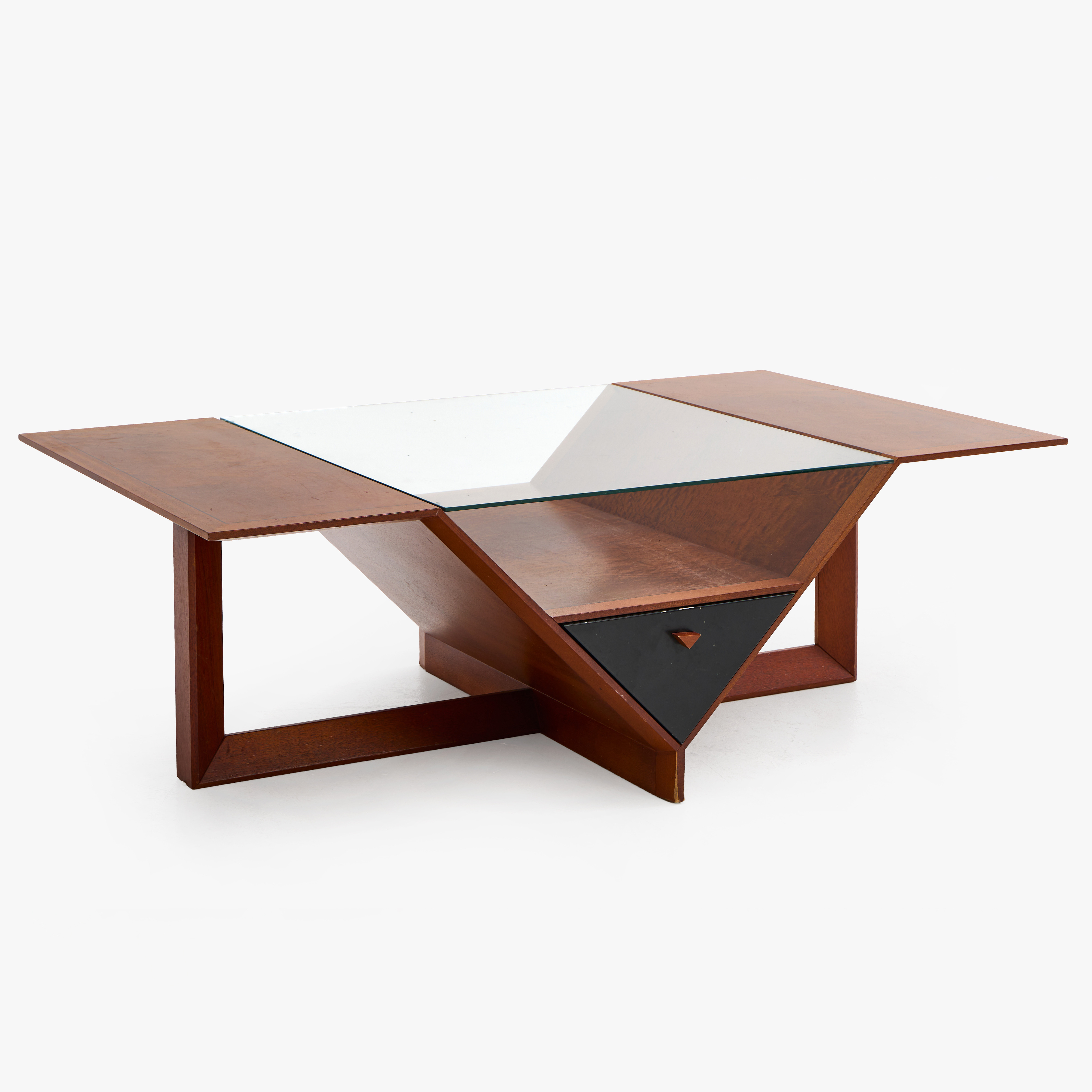 SOFFBORD, trä/glas, Danmark, 1900-talets andra hälft.