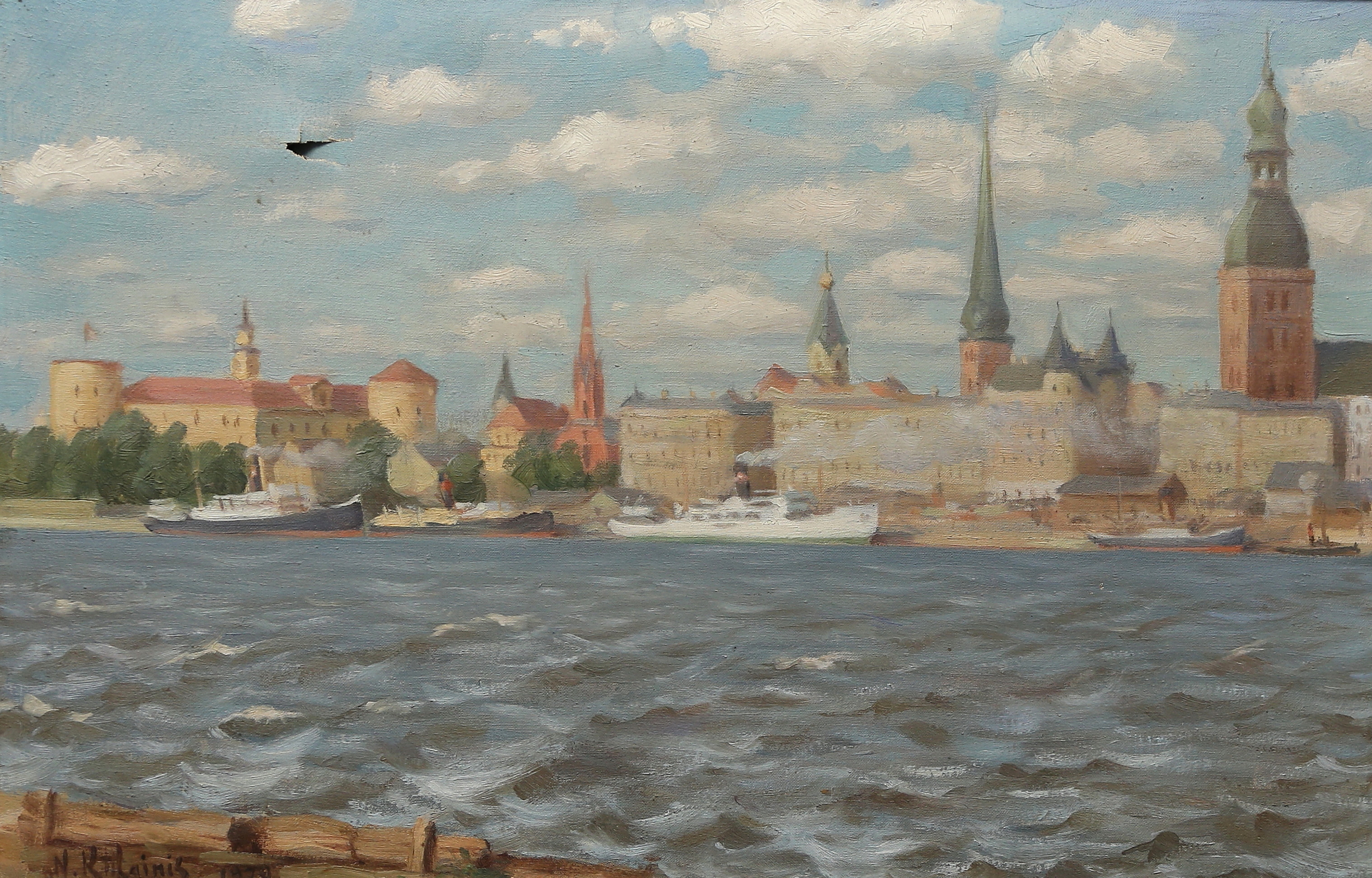 OIDENTIFIERAD KONSTNÄR. Olja på duk, otydligt signerad och daterad 1929.