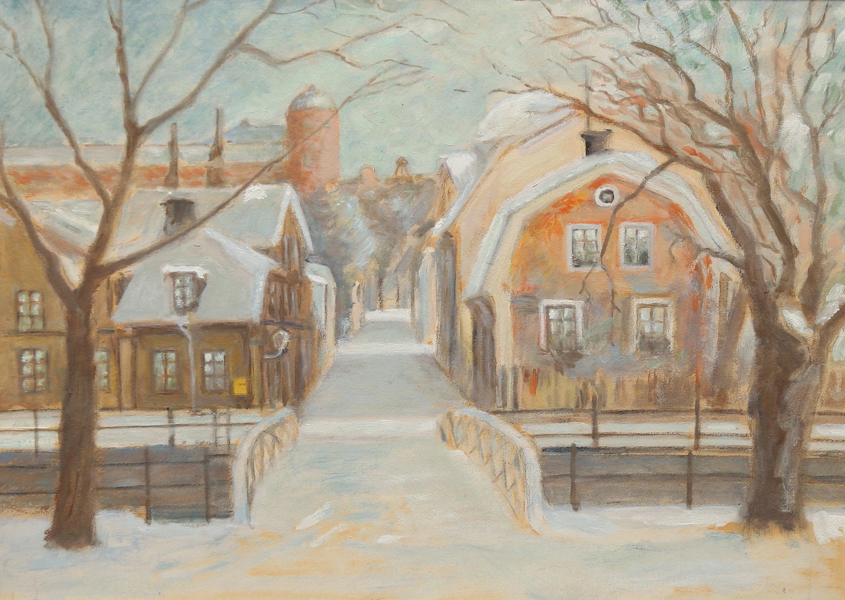 OKÄND KONSTNÄR. Olja på pannå, osignerad.