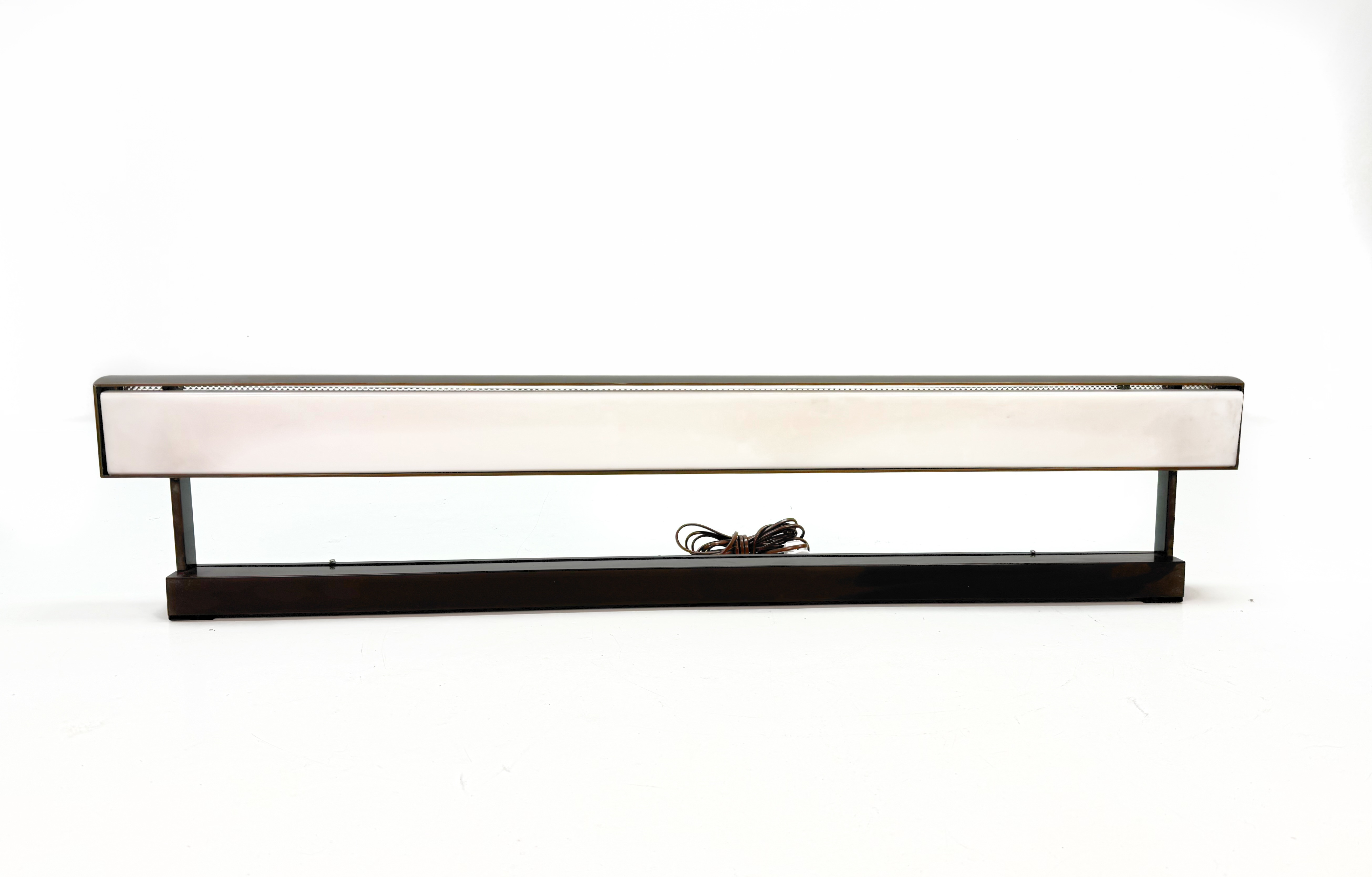 VÄGGLAMPA - tavelbelysning, brun plast, 1970-tal.