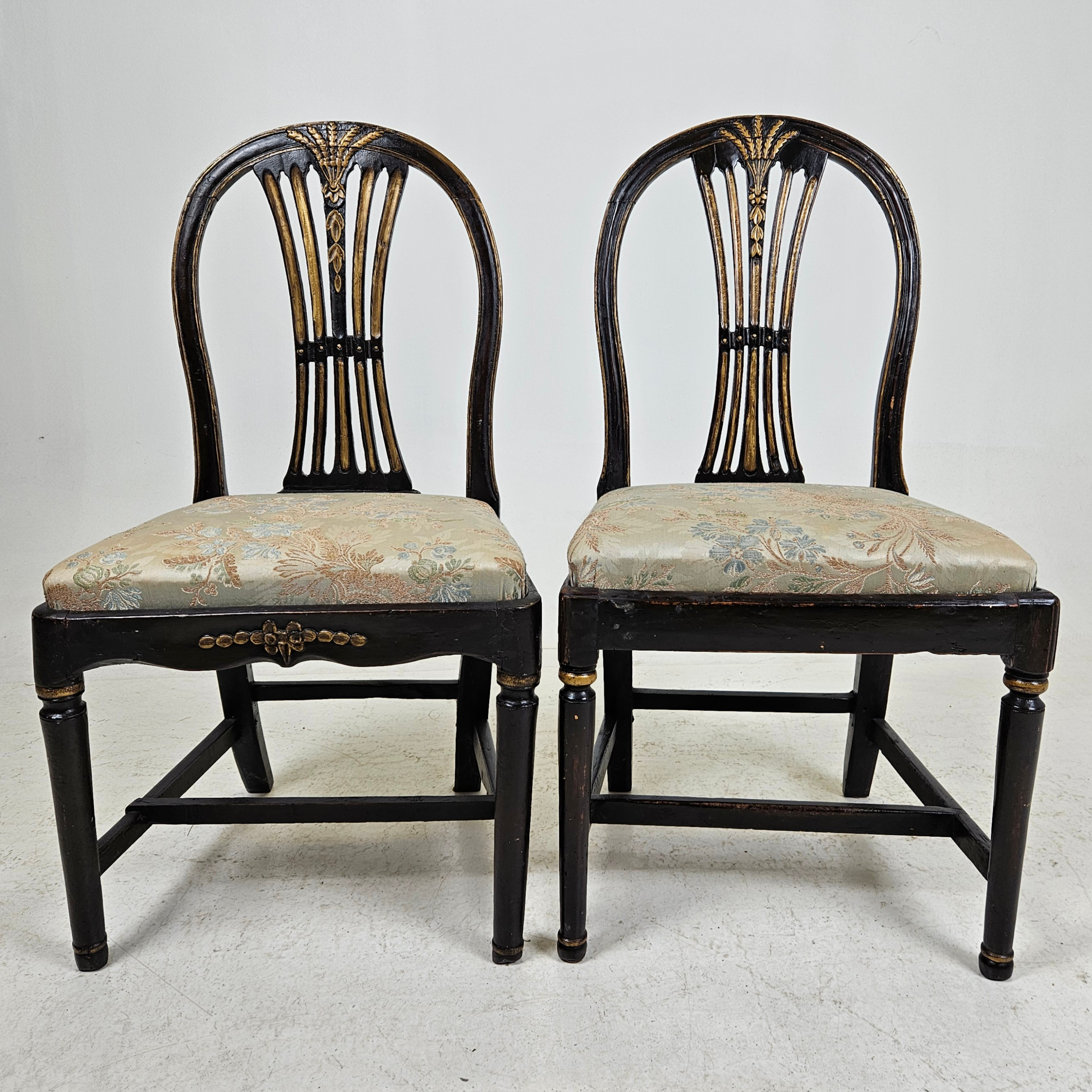 STOLAR, 2 st, gustavianska, en stämplad OES, Olof Eriksson, Strekered, Lindome, 1754-1808.